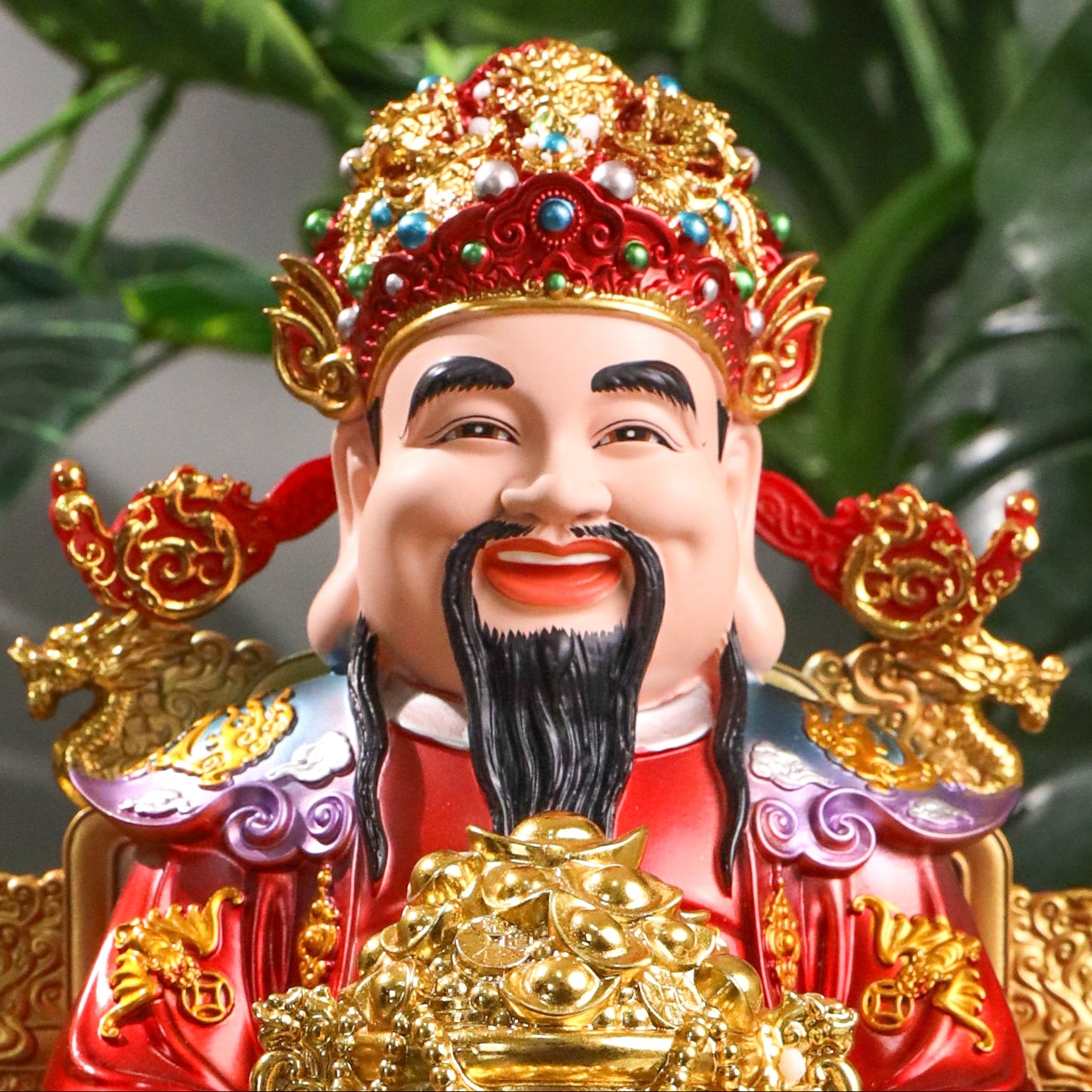 Ruby & Gold God of Wealth Cai Shen 31cm