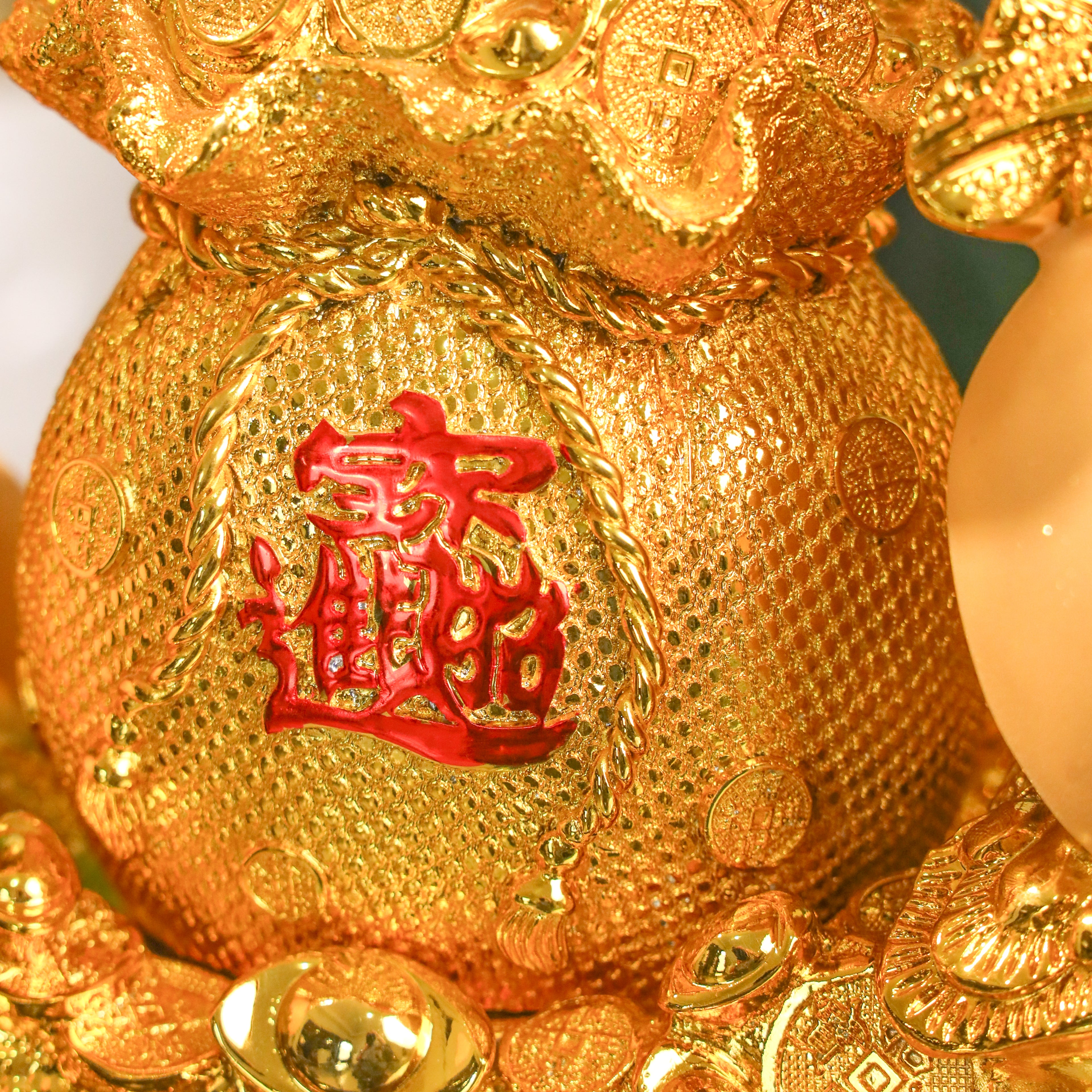 Prosper in Peace Money Bag and Apples 40cm