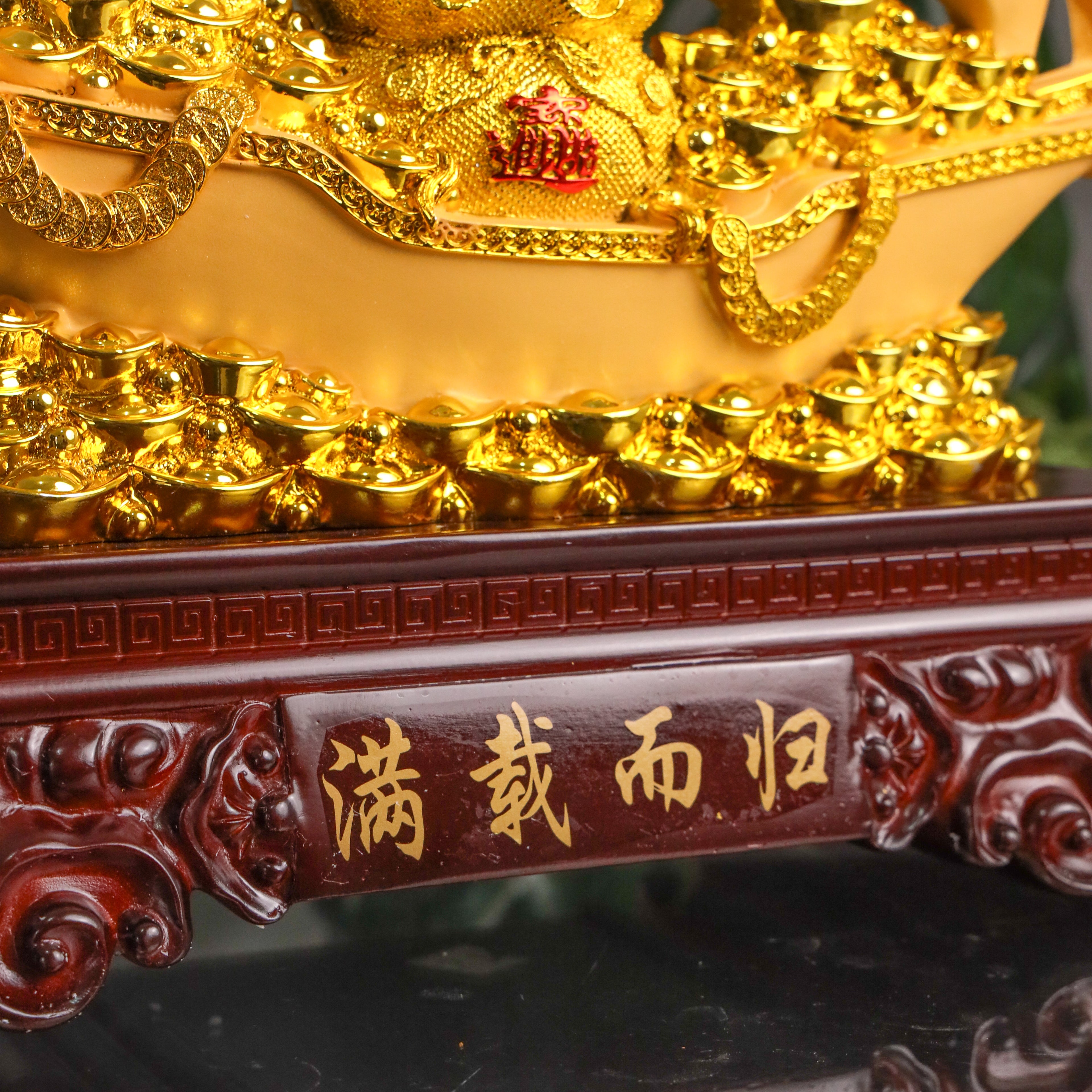 Return with Riches Golden Wealth Ship 46cm