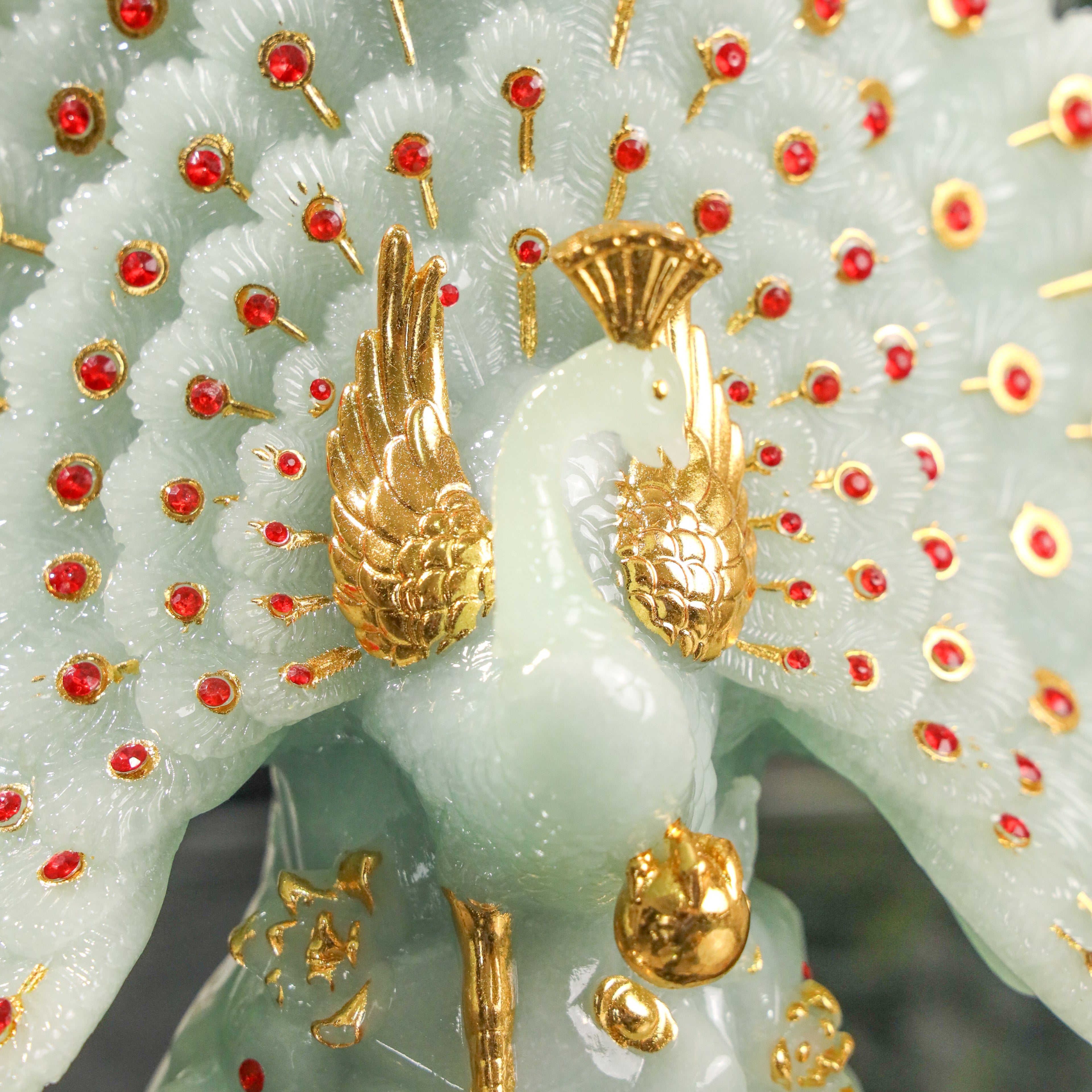 A Display of Beauty Jade Peacock 32cm