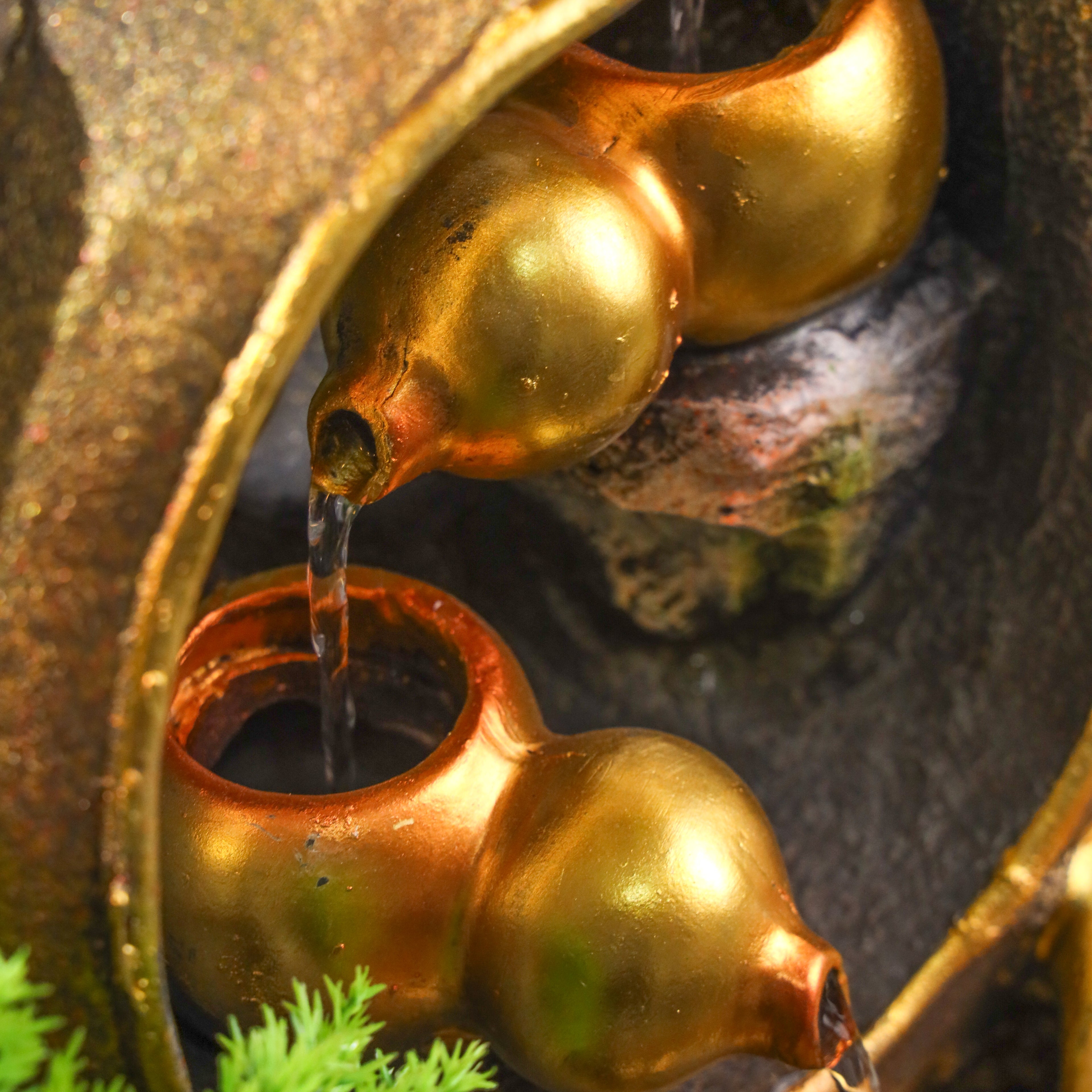 Illuminated Wu Lou Fountain of Blessed Health 60cm