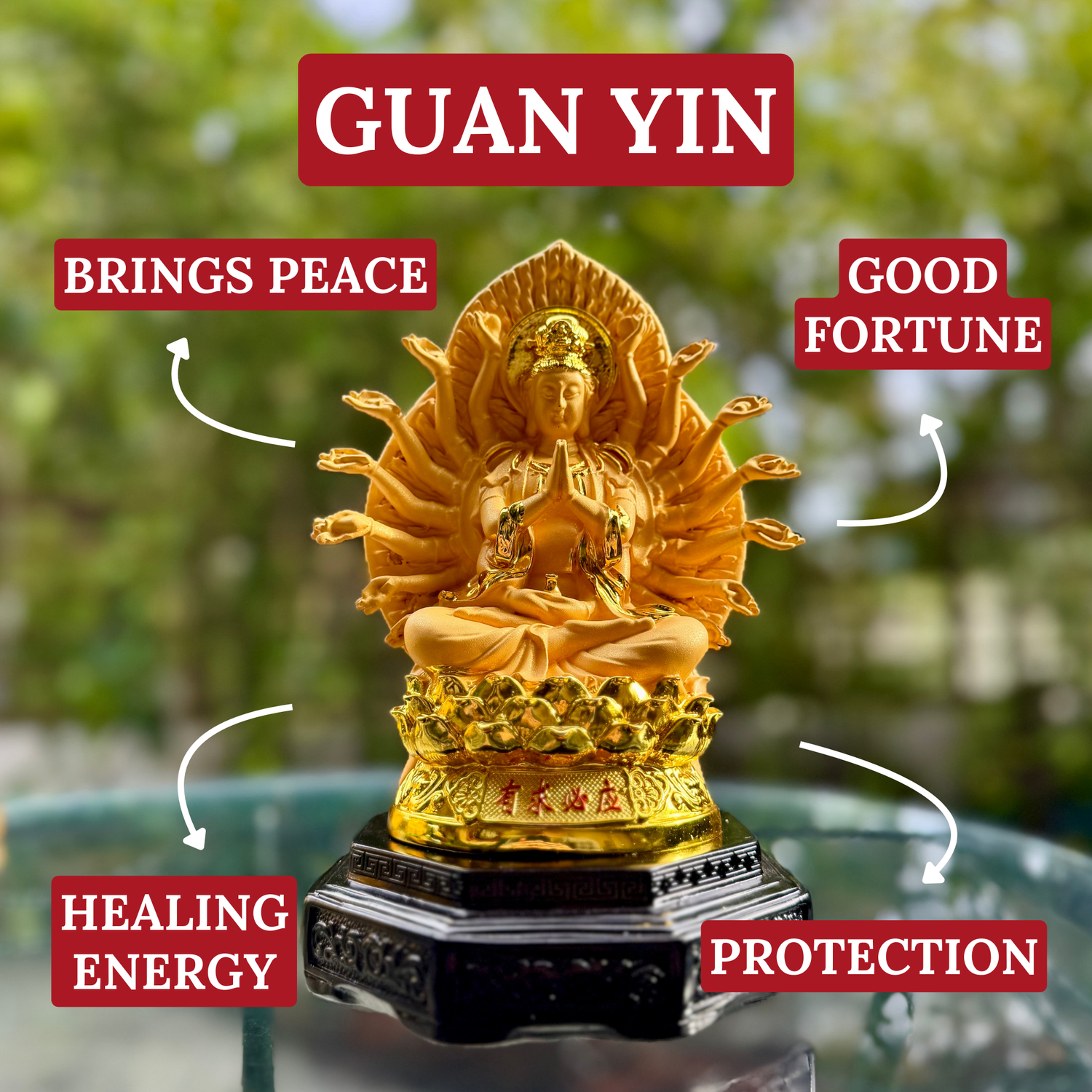 Benevolent Guan Yin of Mercy and Peace 22cm Default Title - Feng Shui Charms - Royal Dragon Decor Philippines