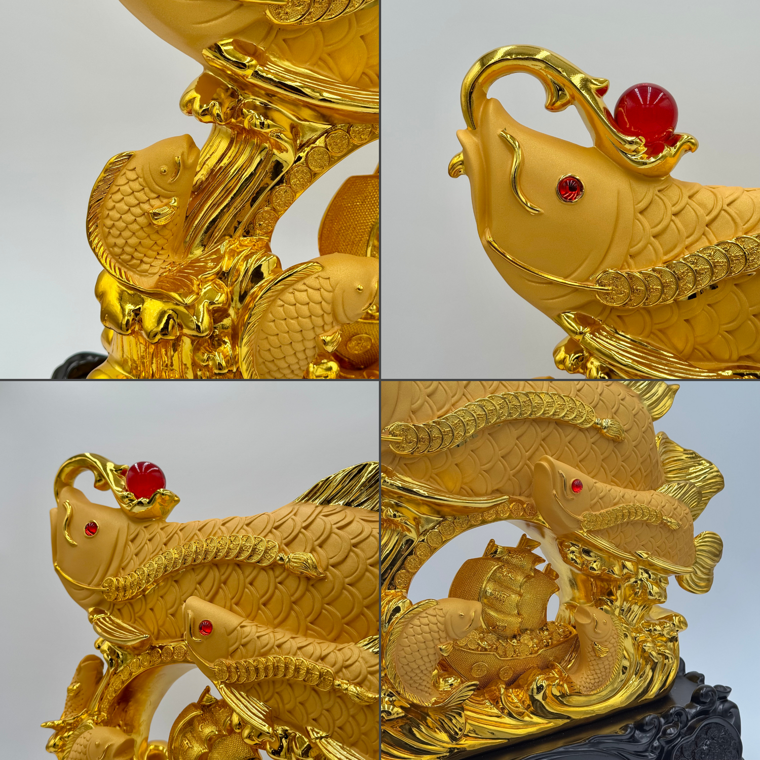 A Dynasty of Riches Family of Arowanas 48cm Default Title - Feng Shui Charms - Royal Dragon Decor Philippines