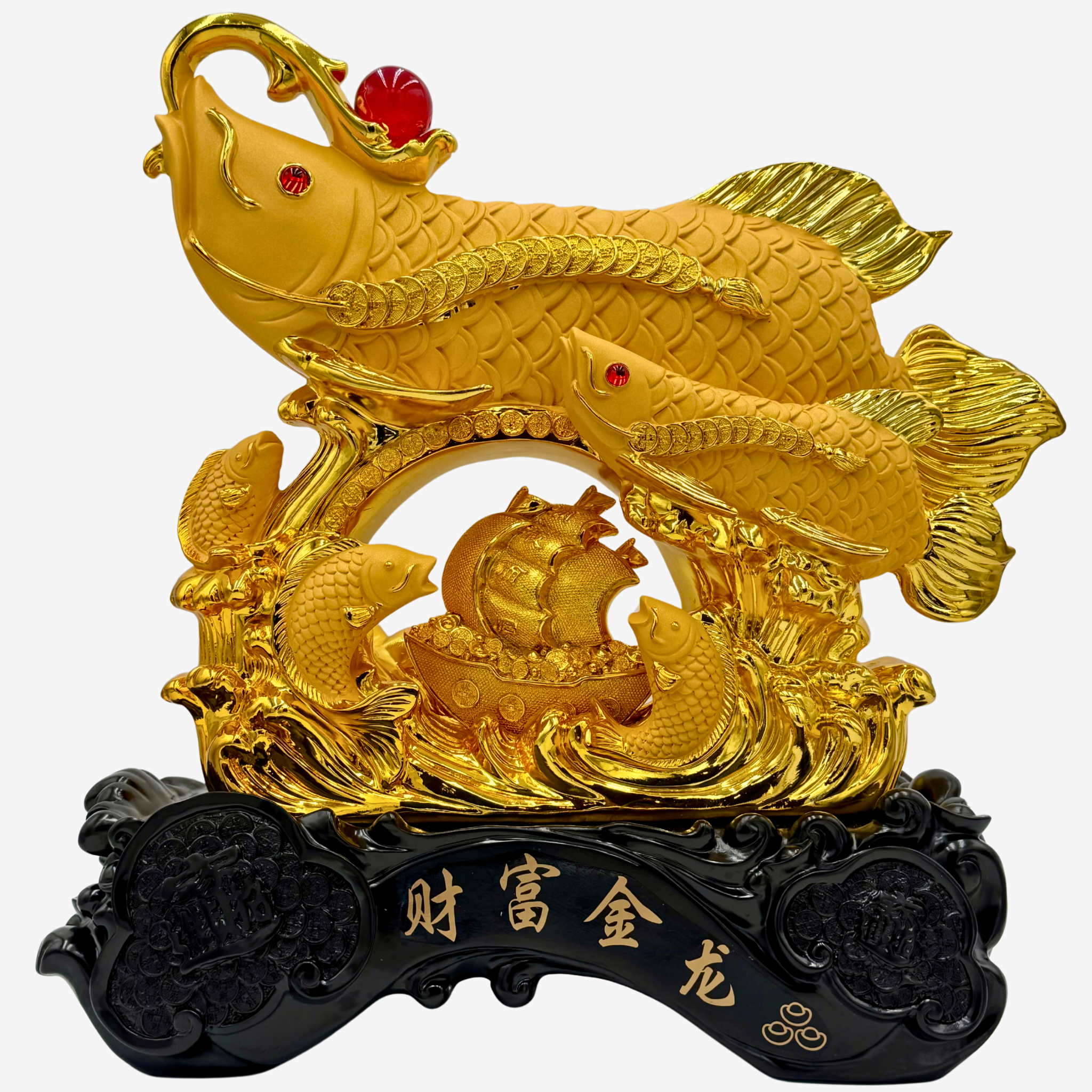 A Dynasty of Riches Family of Arowanas 48cm Default Title - Feng Shui Charms - Royal Dragon Decor Philippines
