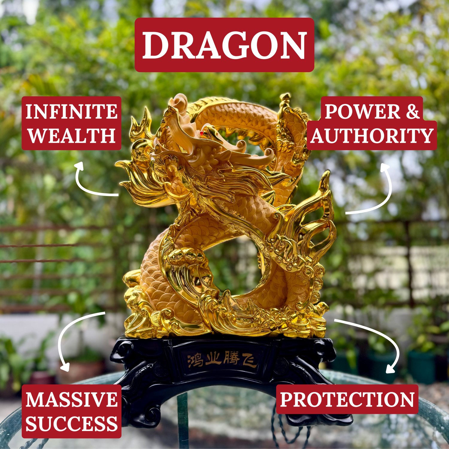 The Infinity Dragon of Glorious Success 50cm Default Title - Feng Shui Charms - Royal Dragon Decor Philippines