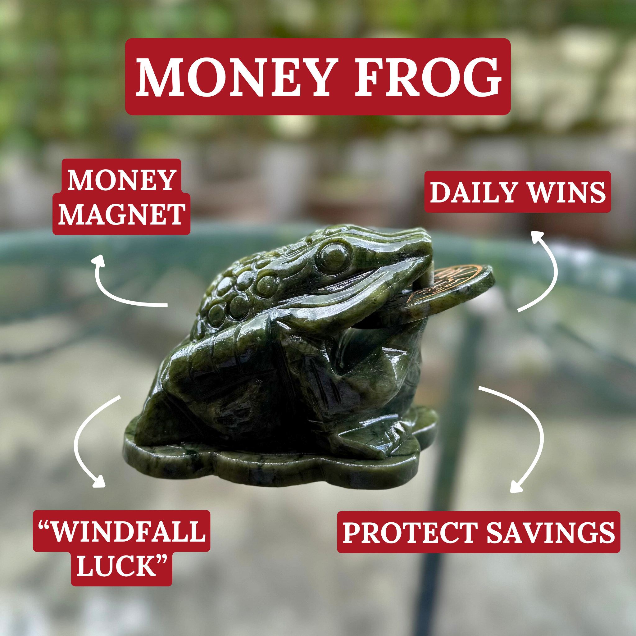 Little Jade Money Frog for Big Gains 11cm Default Title - Feng Shui Charms - Royal Dragon Decor Philippines