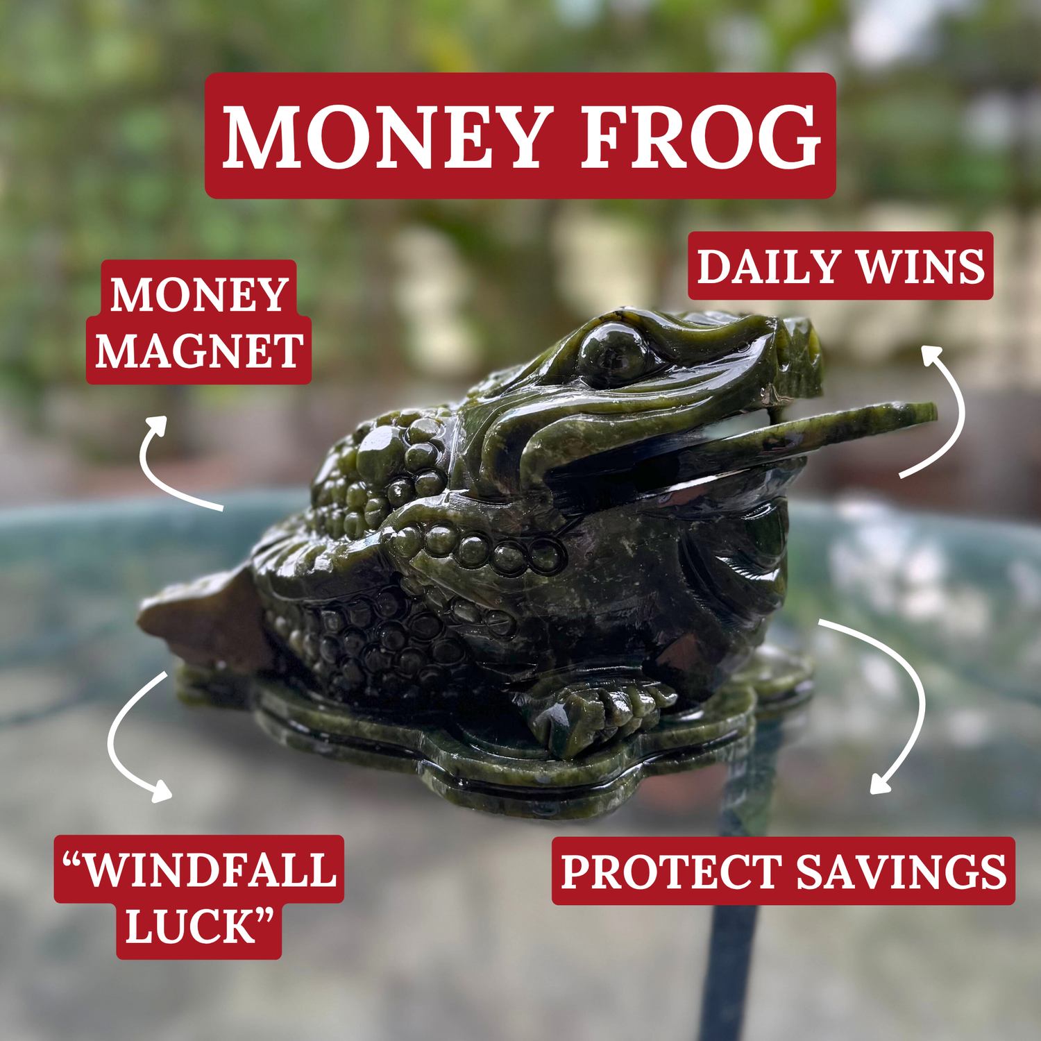 Emerald Jade Money Frog of Huge Fortune 16cm Default Title - Feng Shui Charms - Royal Dragon Decor Philippines