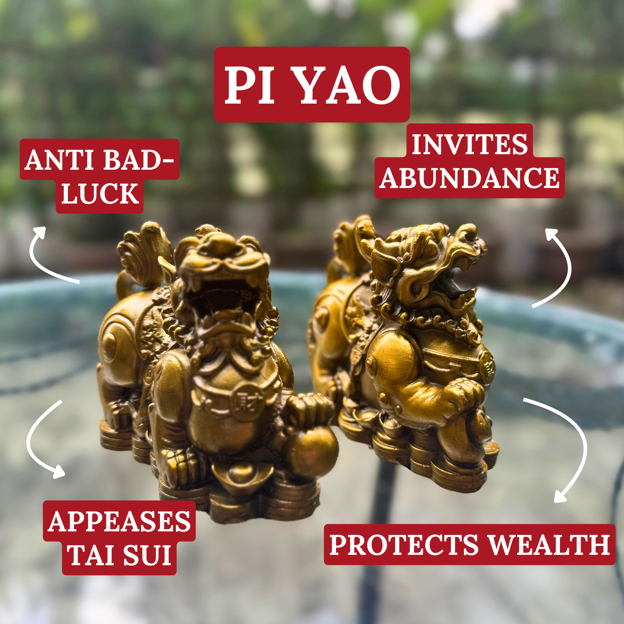 Brass Metal Protectors Pi Yao Pair 11cm Default Title - Feng Shui Charms - Royal Dragon Decor Philippines