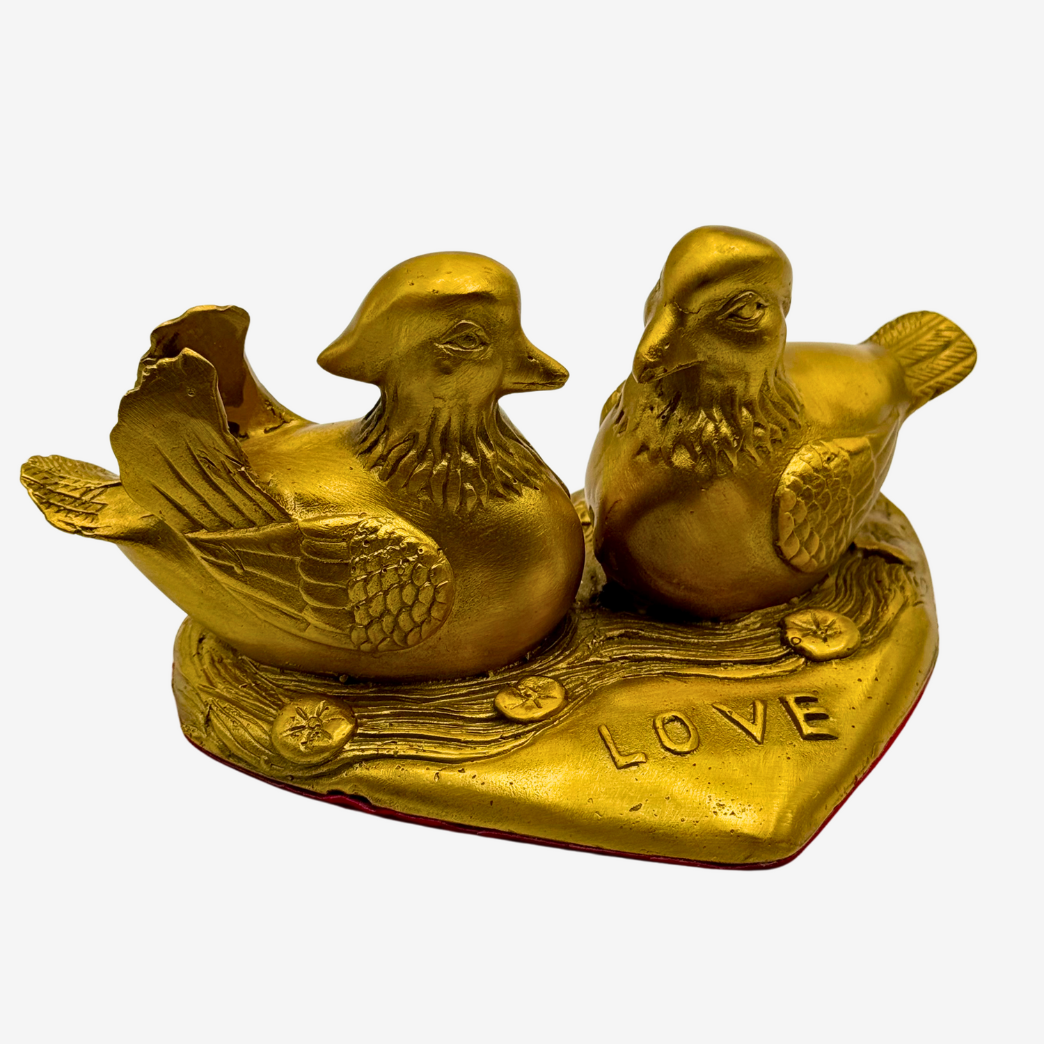 Loyal Hearts Mandarin Ducks Brass 16cm Default Title - Feng Shui Charms - Royal Dragon Decor Philippines