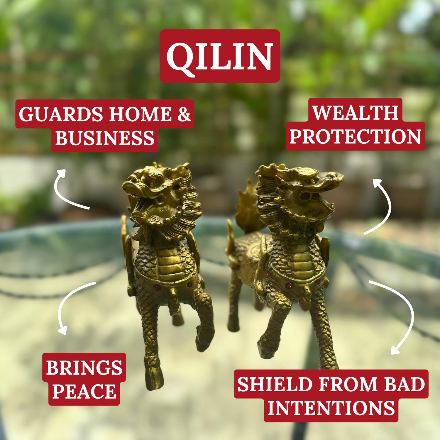 Legendary Brass Qilin for Anti-Bad Luck 10cm Default Title - Feng Shui Charms - Royal Dragon Decor Philippines