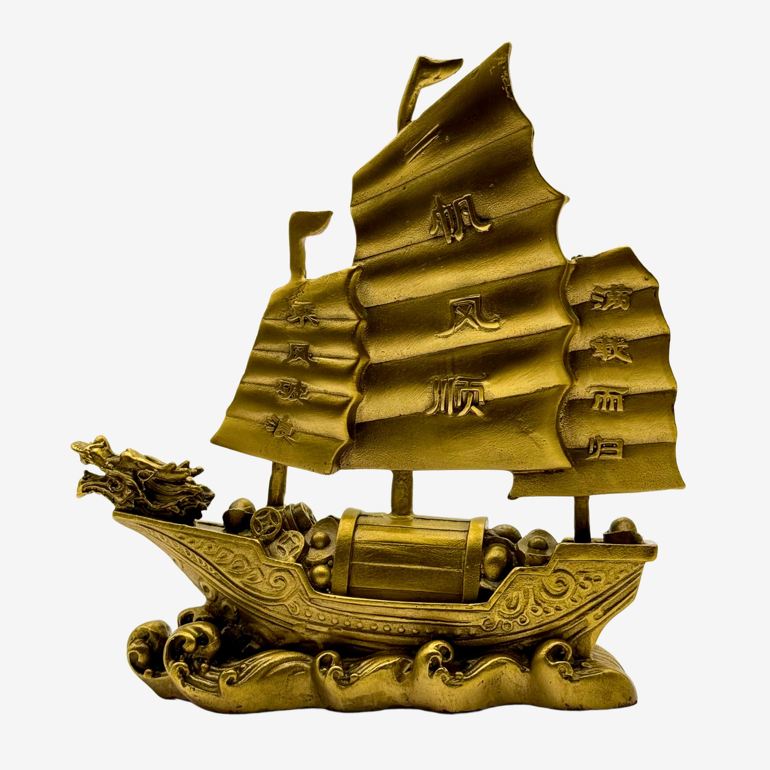 Daily Windfalls Brass Wealth Ship 17cm Default Title - Feng Shui Charms - Royal Dragon Decor Philippines