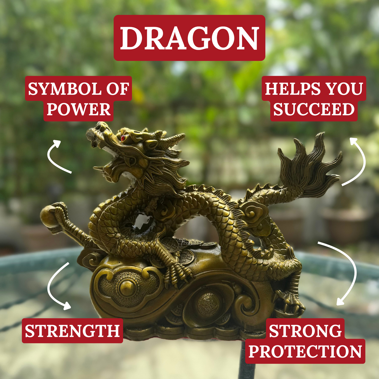Unshakable Power Brass Dragon 21cm Default Title - Feng Shui Charms - Royal Dragon Decor Philippines