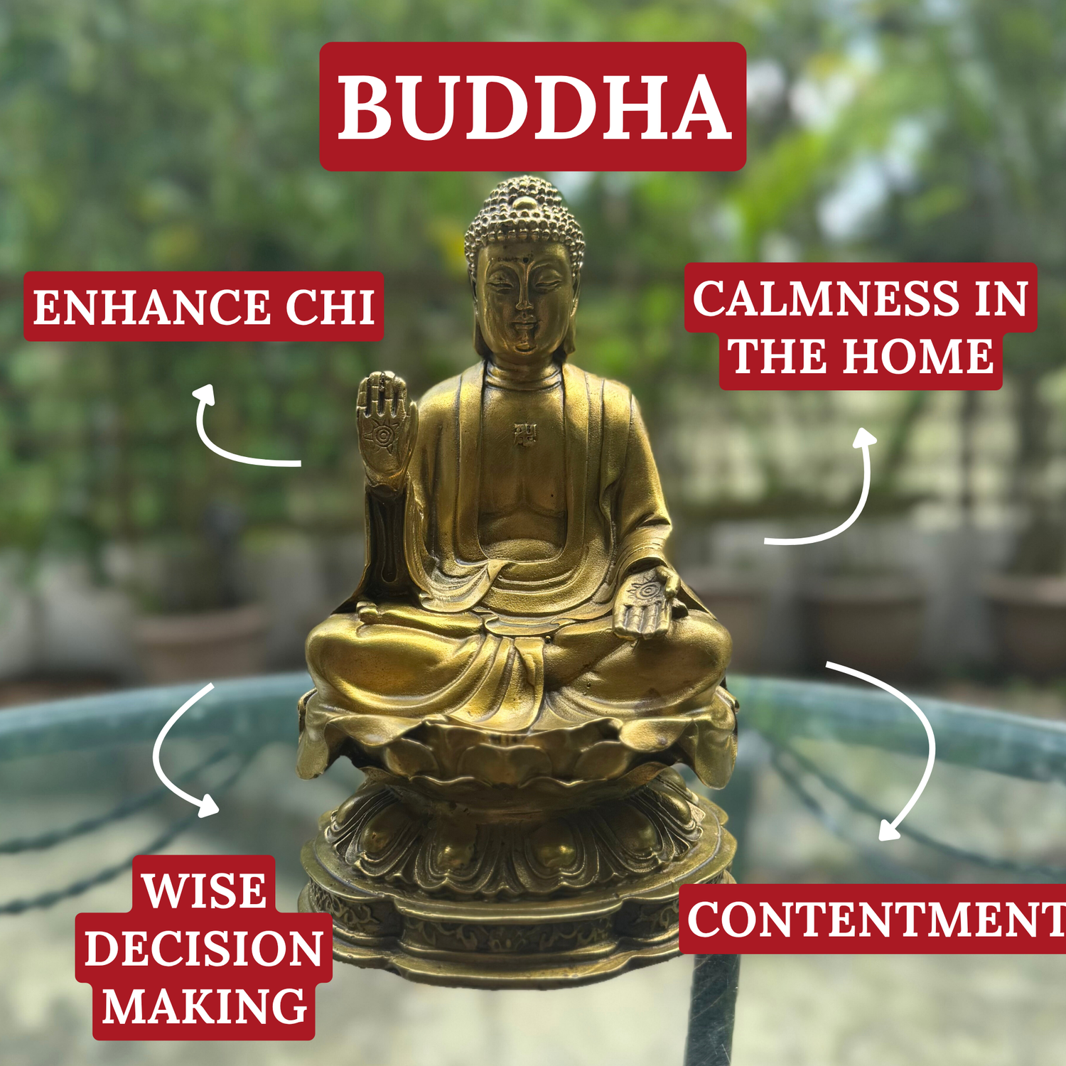 Peace to Your Home Brass Buddha 20cm Default Title - Feng Shui Charms - Royal Dragon Decor Philippines