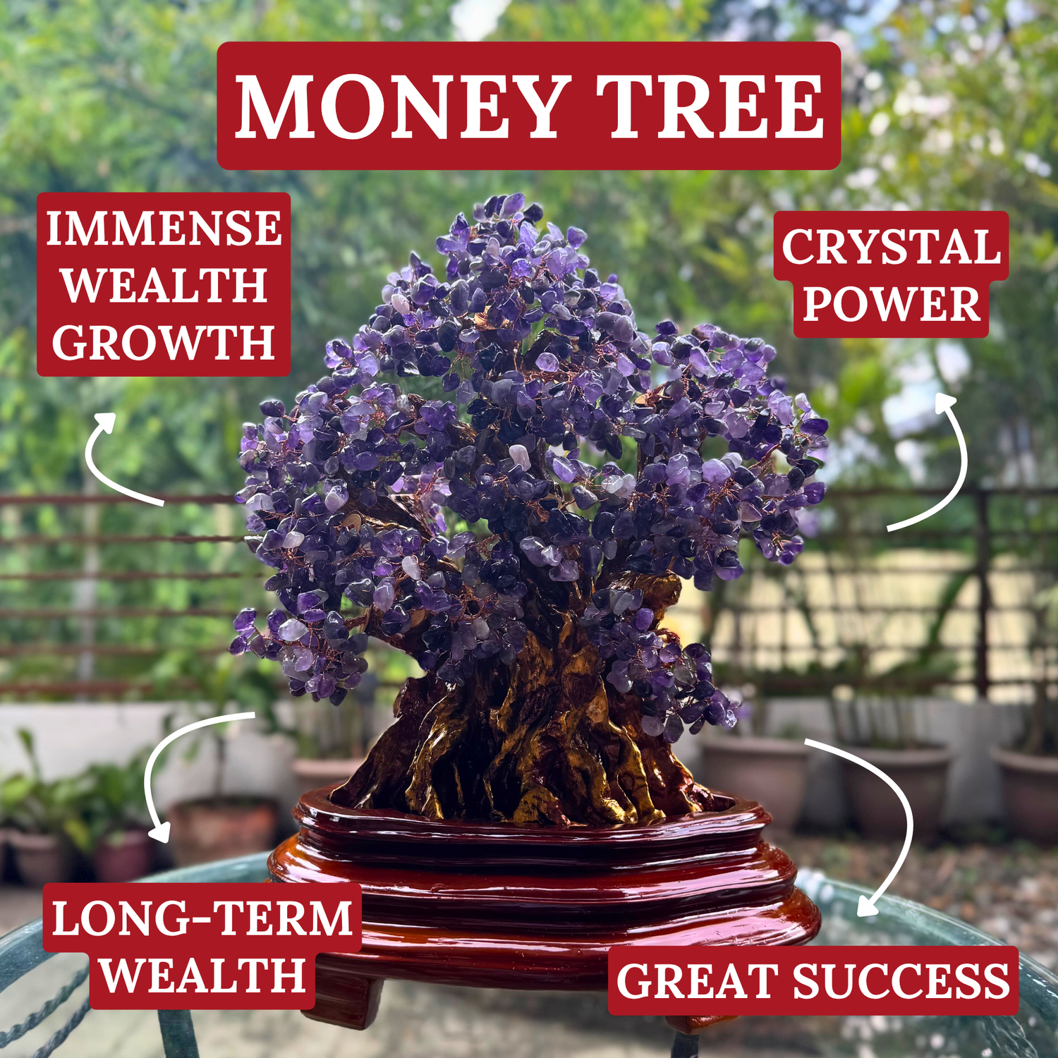 1000 Years of Fortune Royal Amethyst Tree 52cm Default Title - Feng Shui Charms - Royal Dragon Decor Philippines