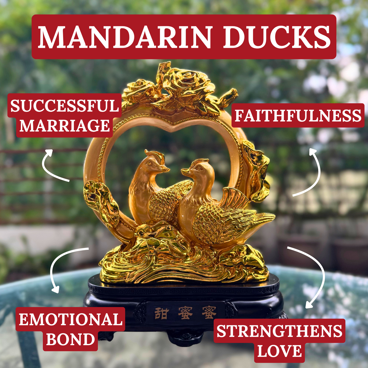 Prosper in Marriage Mandarin Ducks 25cm Default Title - Feng Shui Charms - Royal Dragon Decor Philippines