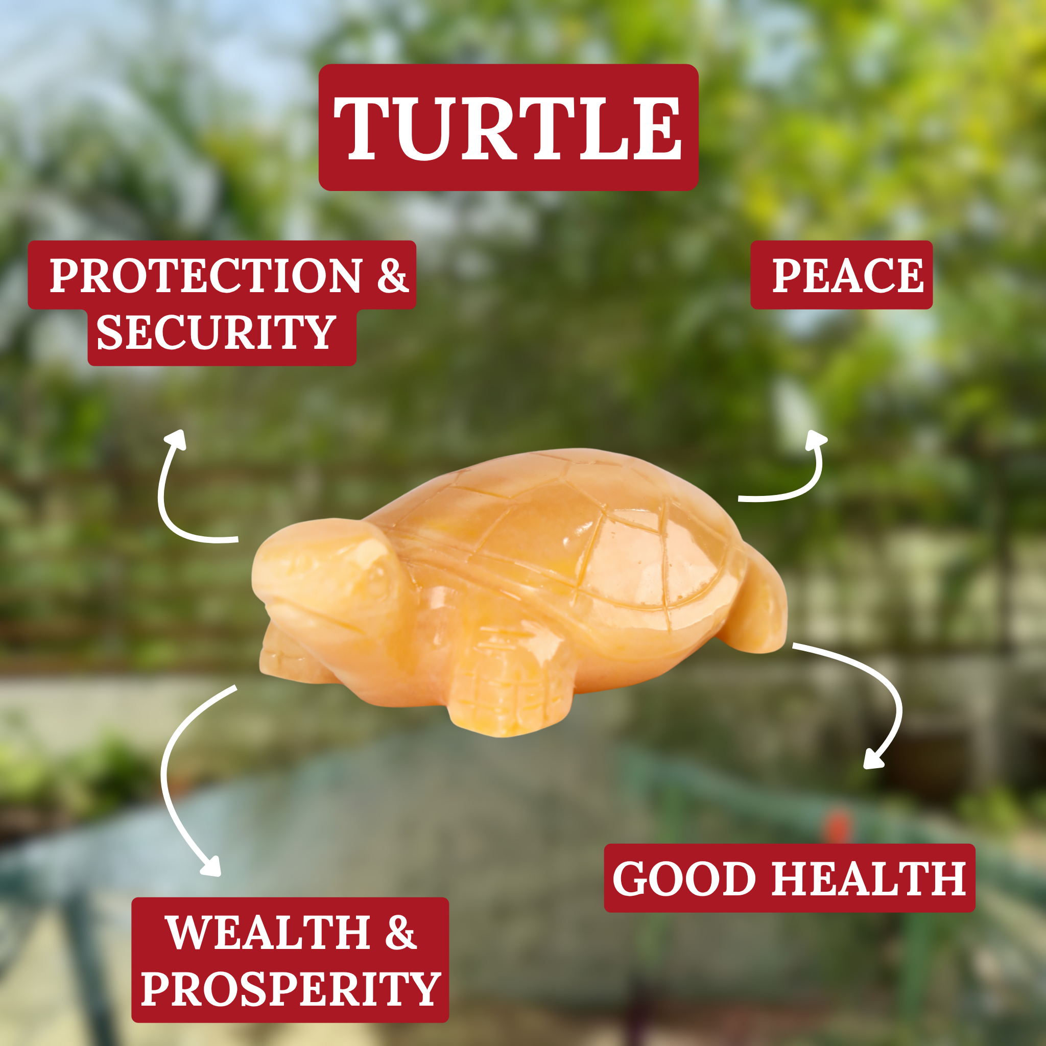 Mini Topaz Turtle of Stable Strength 12cm