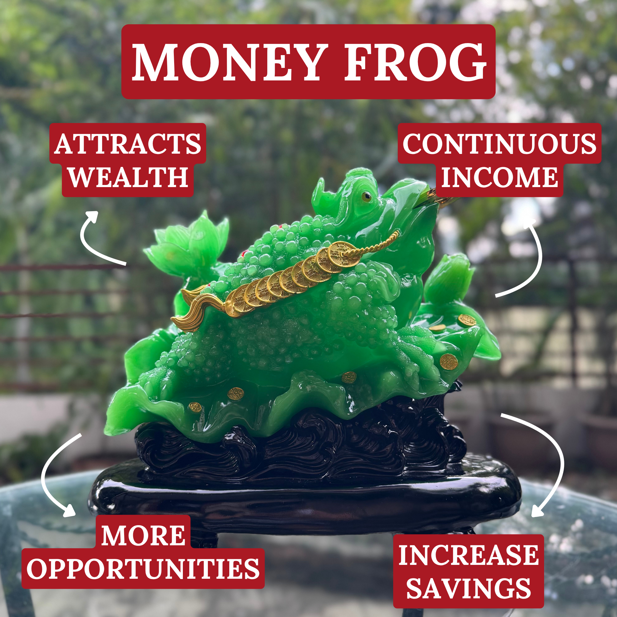 All Finances Turn Green Money Frog 31cm Default Title - Feng Shui Charms - Royal Dragon Decor Philippines