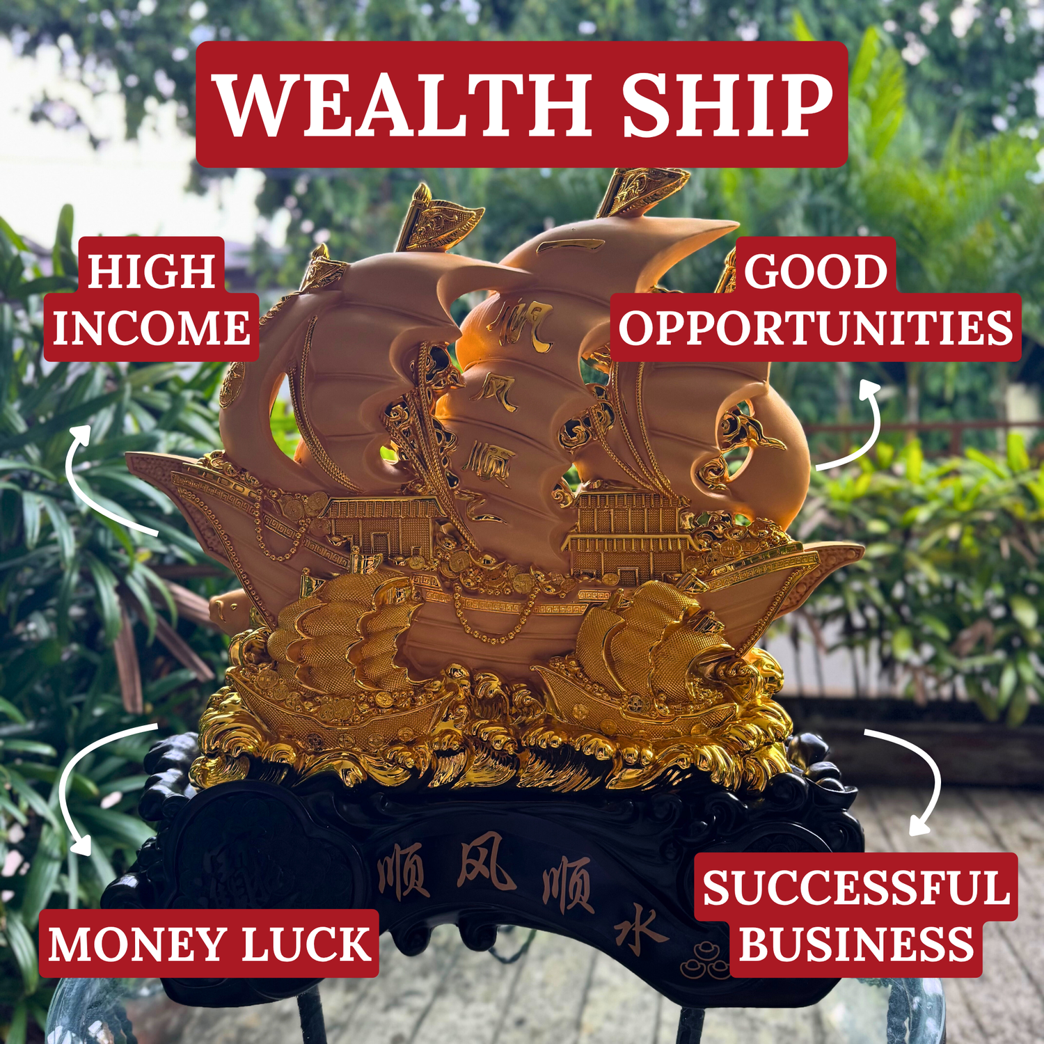 Commander of the Armada Wealth Ship 60cm Default Title - Feng Shui Charms - Royal Dragon Decor Philippines