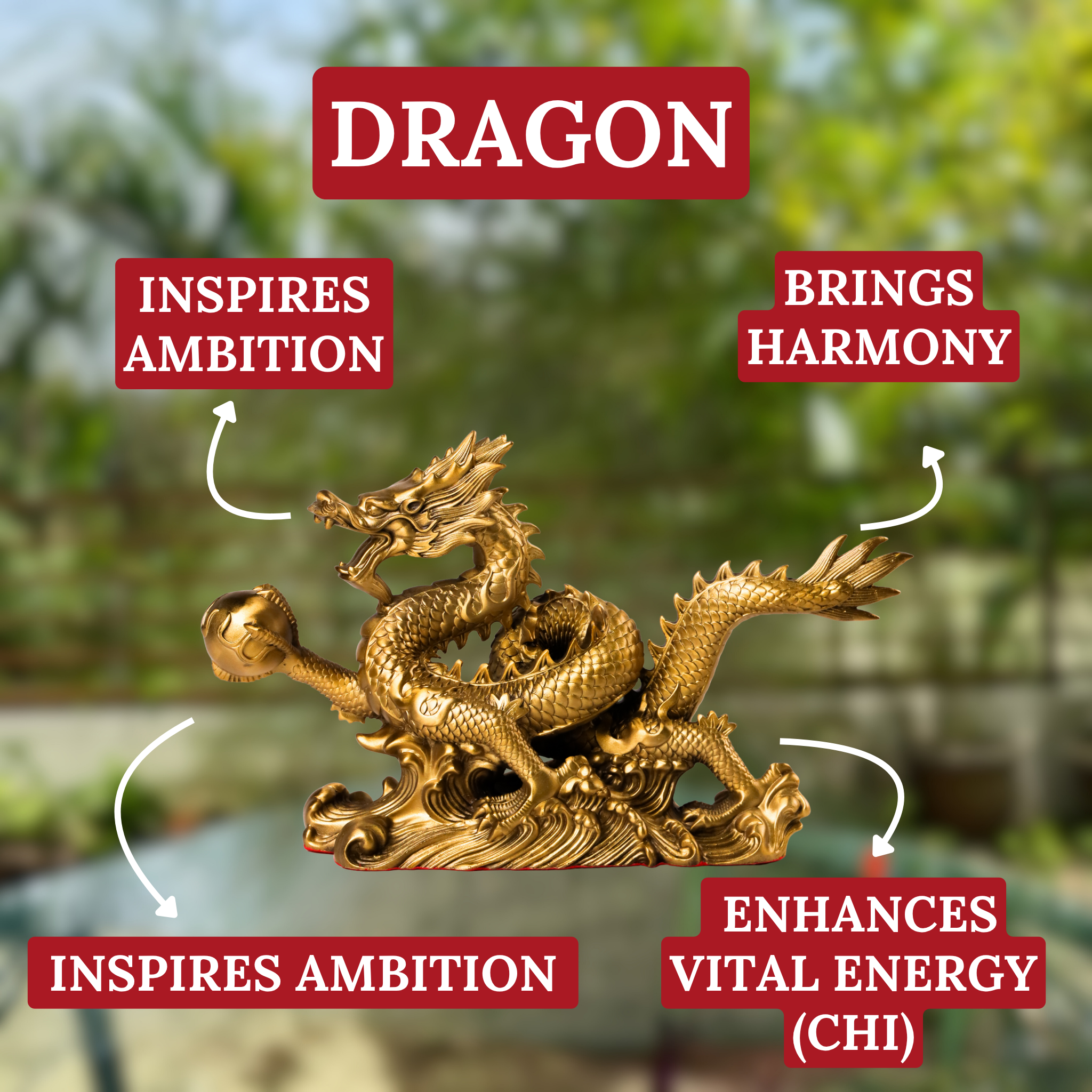 Ferocious Dragon of Triumph and Victory Brass 34cm