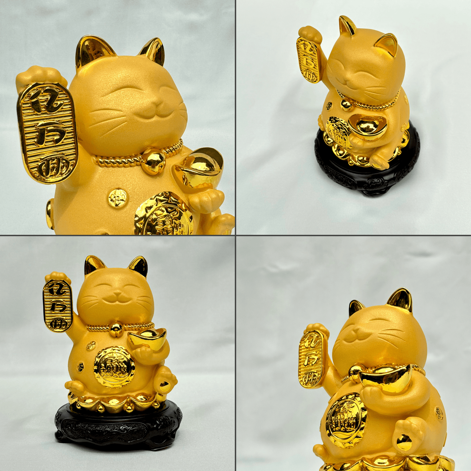 Golden Lucky Cat Bringing Wealth Ingots 16cm Default Title - Feng Shui Charms - Royal Dragon Decor Philippines