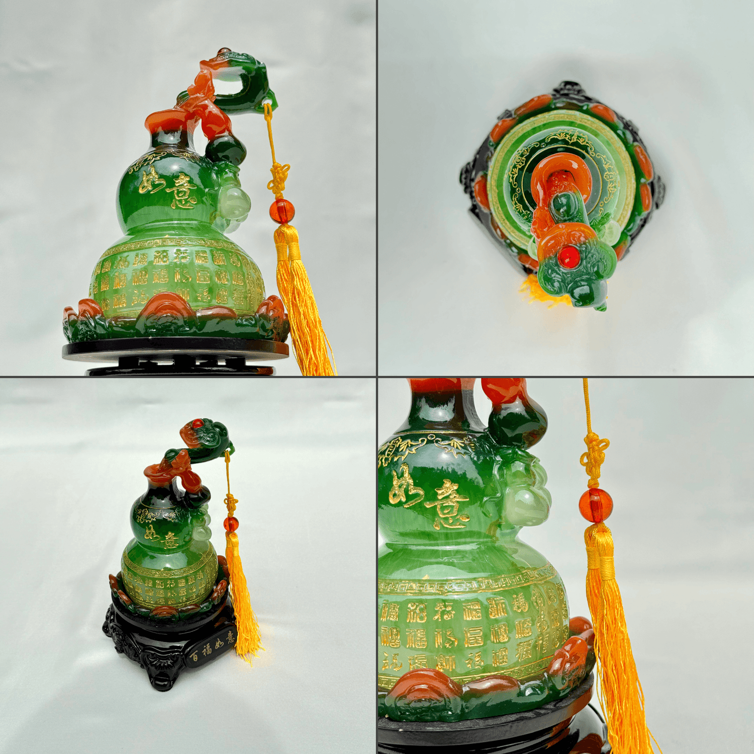 Giver of Long Life Rotating Green Wu Lou 20cm Default Title - Feng Shui Charms - Royal Dragon Decor Philippines