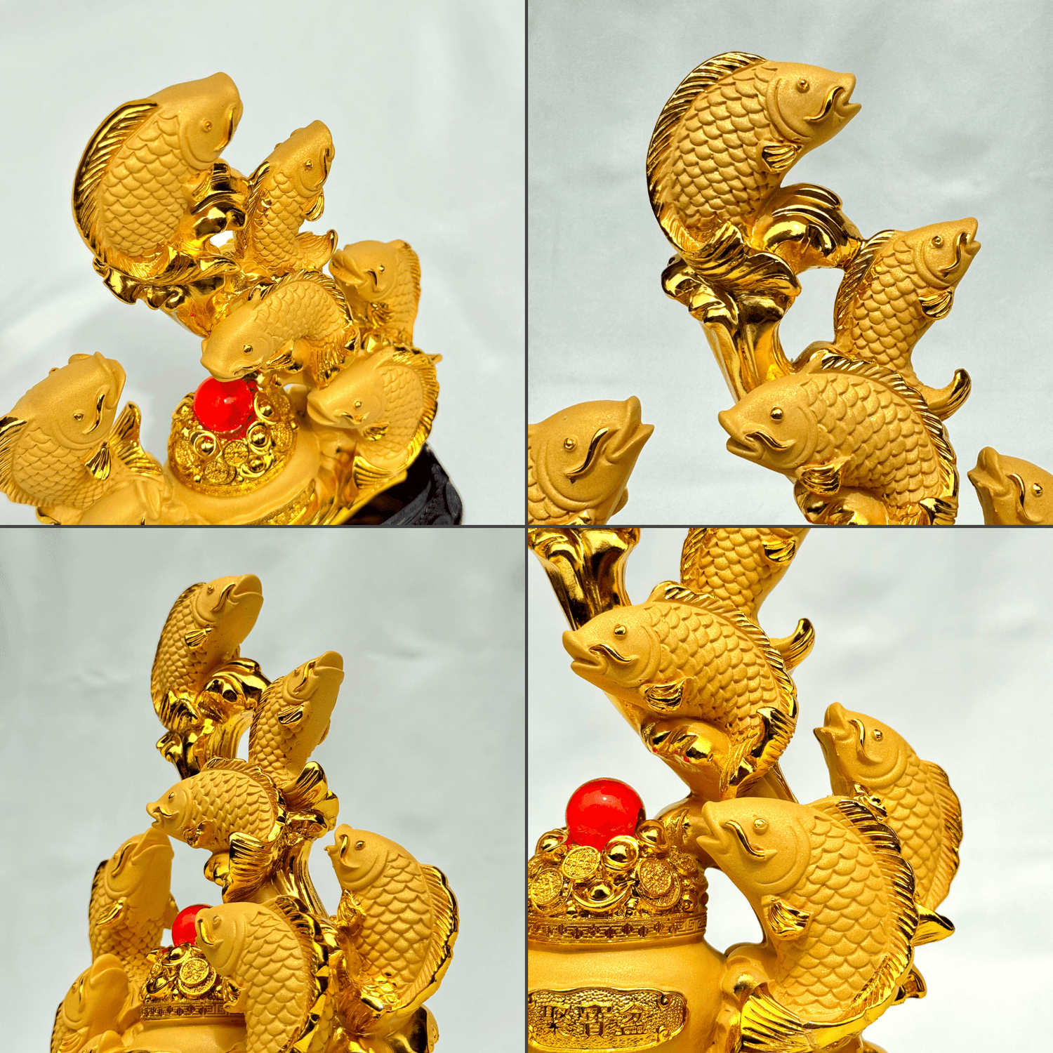 Rising Family of Arowanas for Lasting Wealth 24cm Default Title - Feng Shui Charms - Royal Dragon Decor Philippines