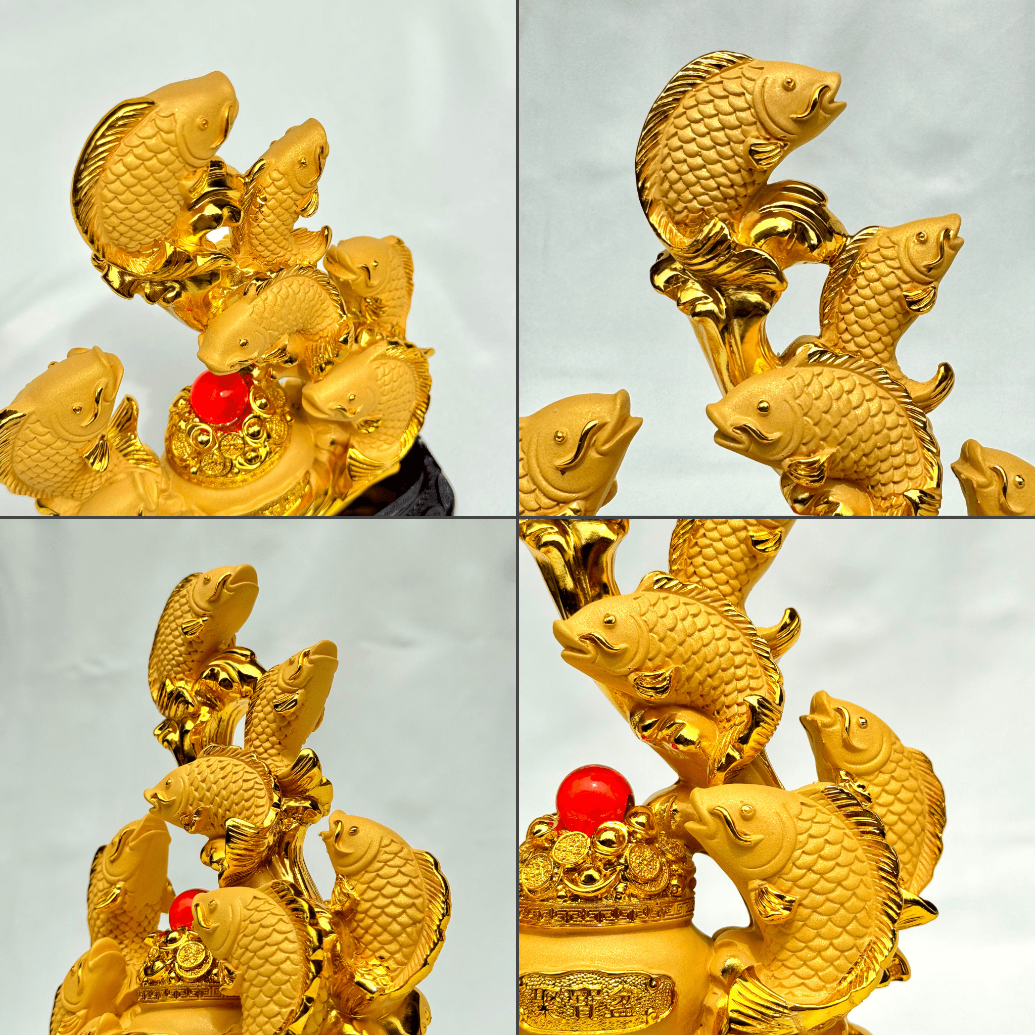 Rising Family of Arowanas for Lasting Wealth 24cm Default Title - Feng Shui Charms - Royal Dragon Decor Philippines
