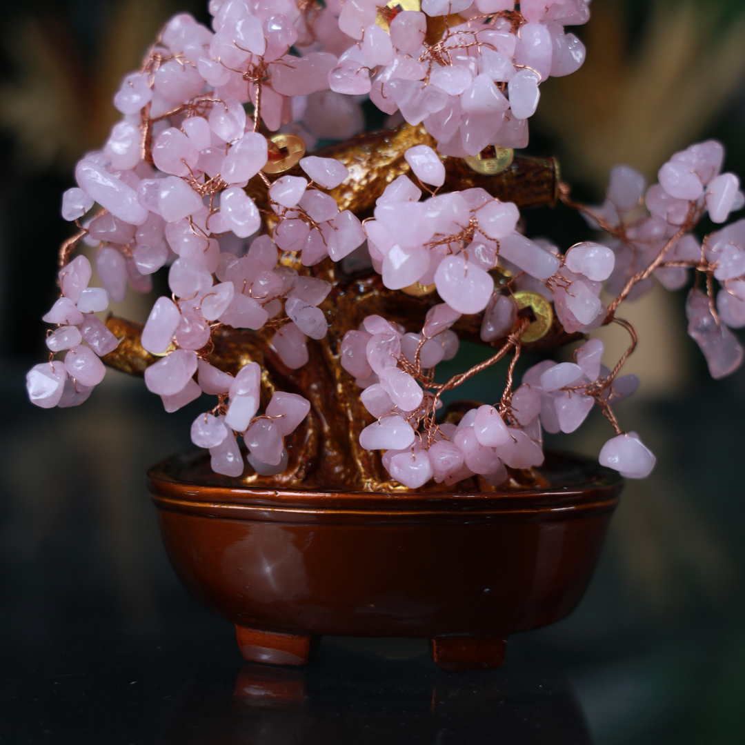 Rose Quartz Crystal Tree for Love & Peace 25cm