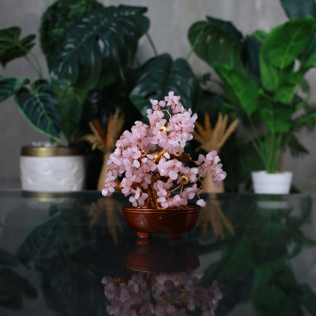 Rose Quartz Crystal Tree for Love & Peace 25cm
