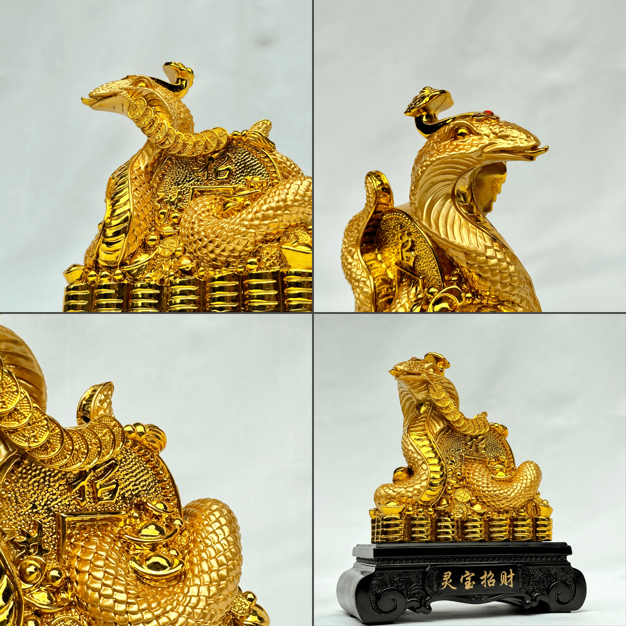 Lucky Year of the Snake on Gold Coins 21cm Default Title - Feng Shui Charms - Royal Dragon Decor Philippines