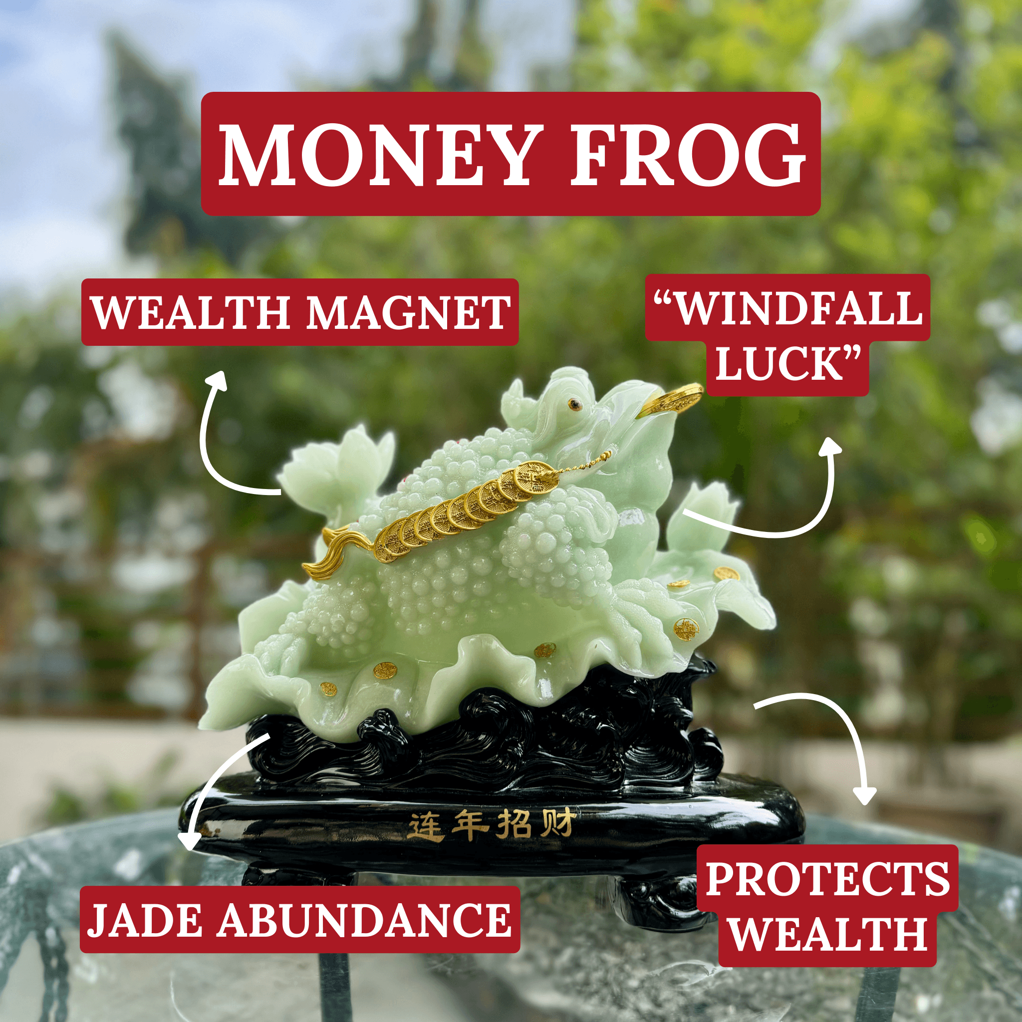 Ice Jade Money Frog of Riches & Fortune 31cm Default Title - Feng Shui Charms - Royal Dragon Decor Philippines