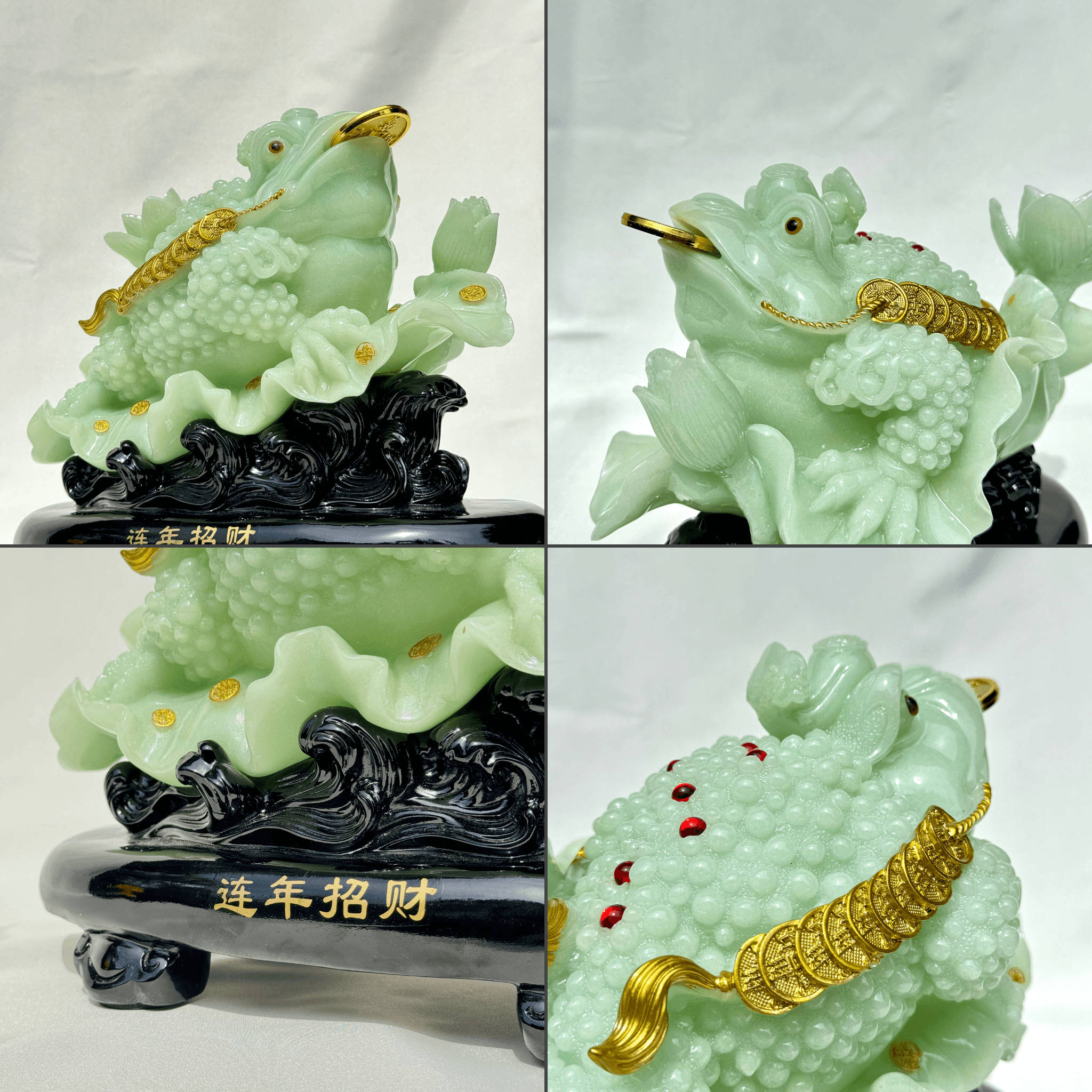 Ice Jade Money Frog of Riches & Fortune 31cm Default Title - Feng Shui Charms - Royal Dragon Decor Philippines