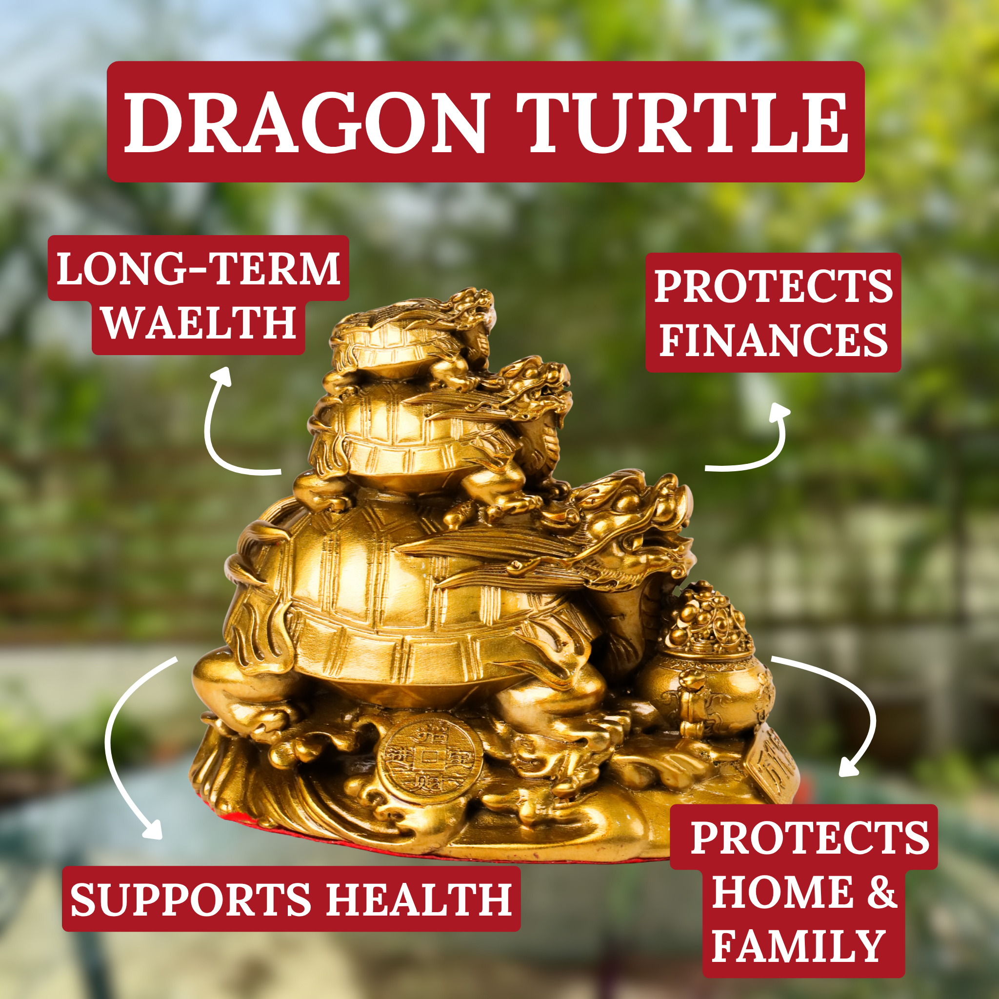 Three Generations of Success Dragon Turtle 15cm