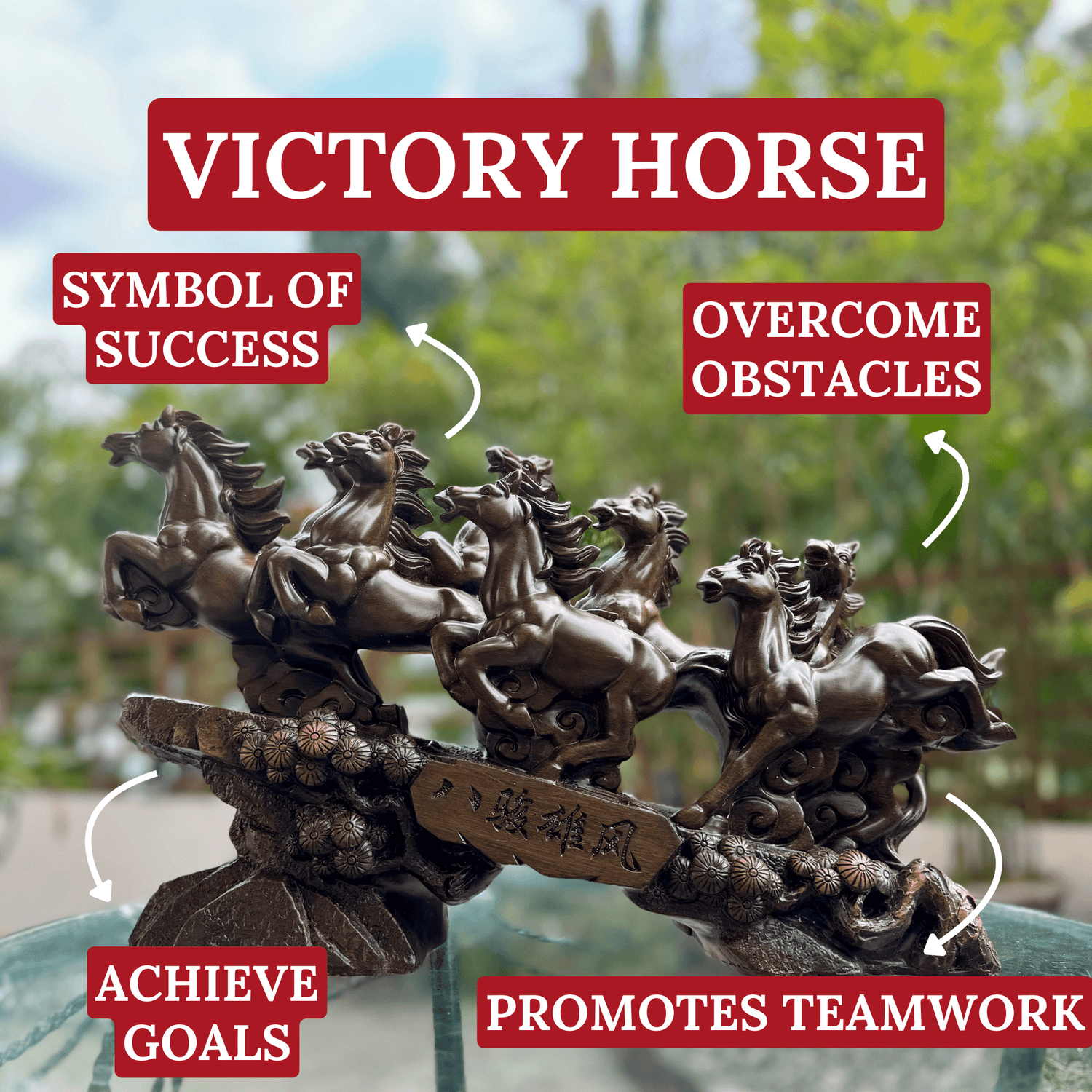 Path to Victory Army of Charging Horses 52cm Default Title - Feng Shui Charms - Royal Dragon Decor Philippines