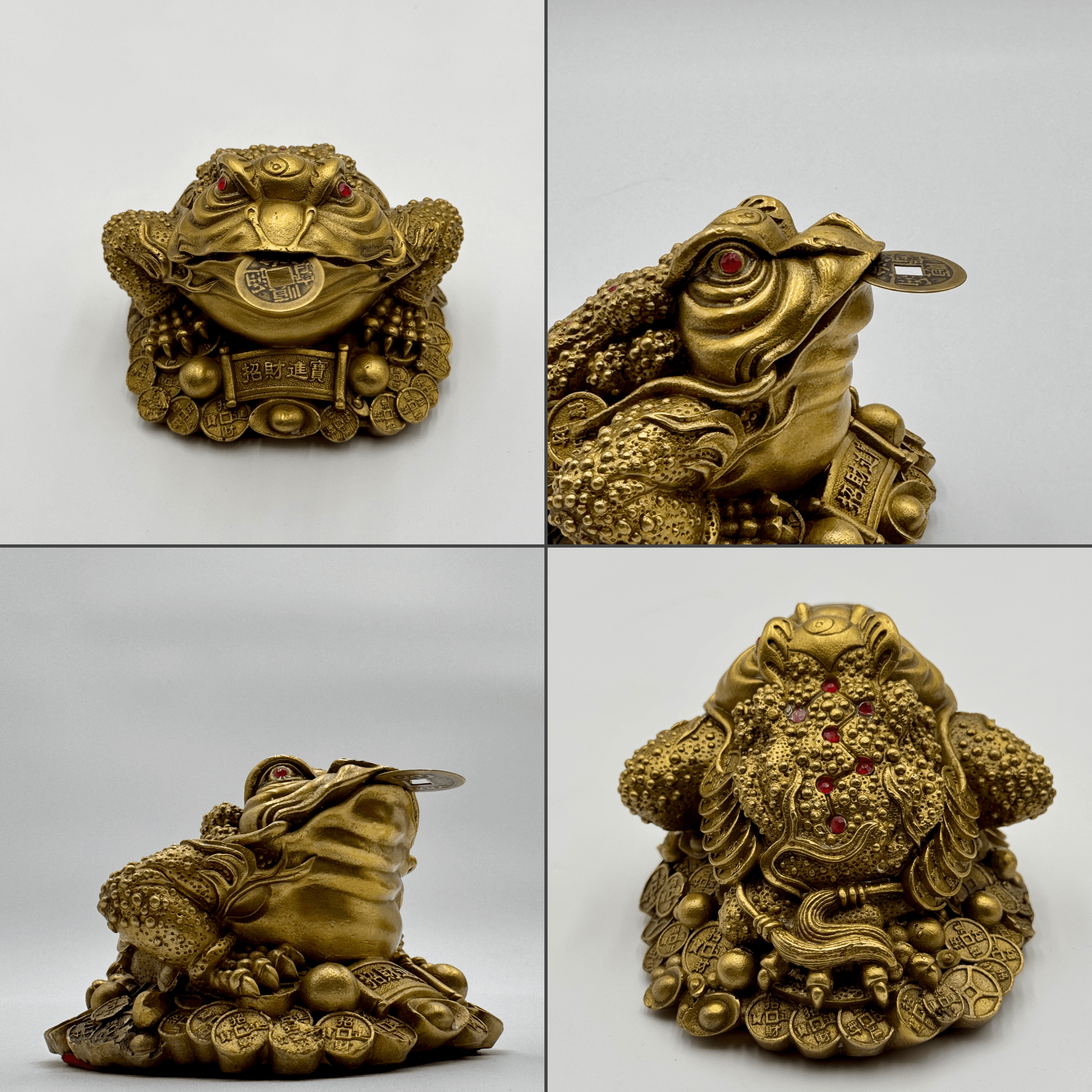 The Little Metal Money Frog Brass 12cm Default Title - Feng Shui Charms - Royal Dragon Decor Philippines