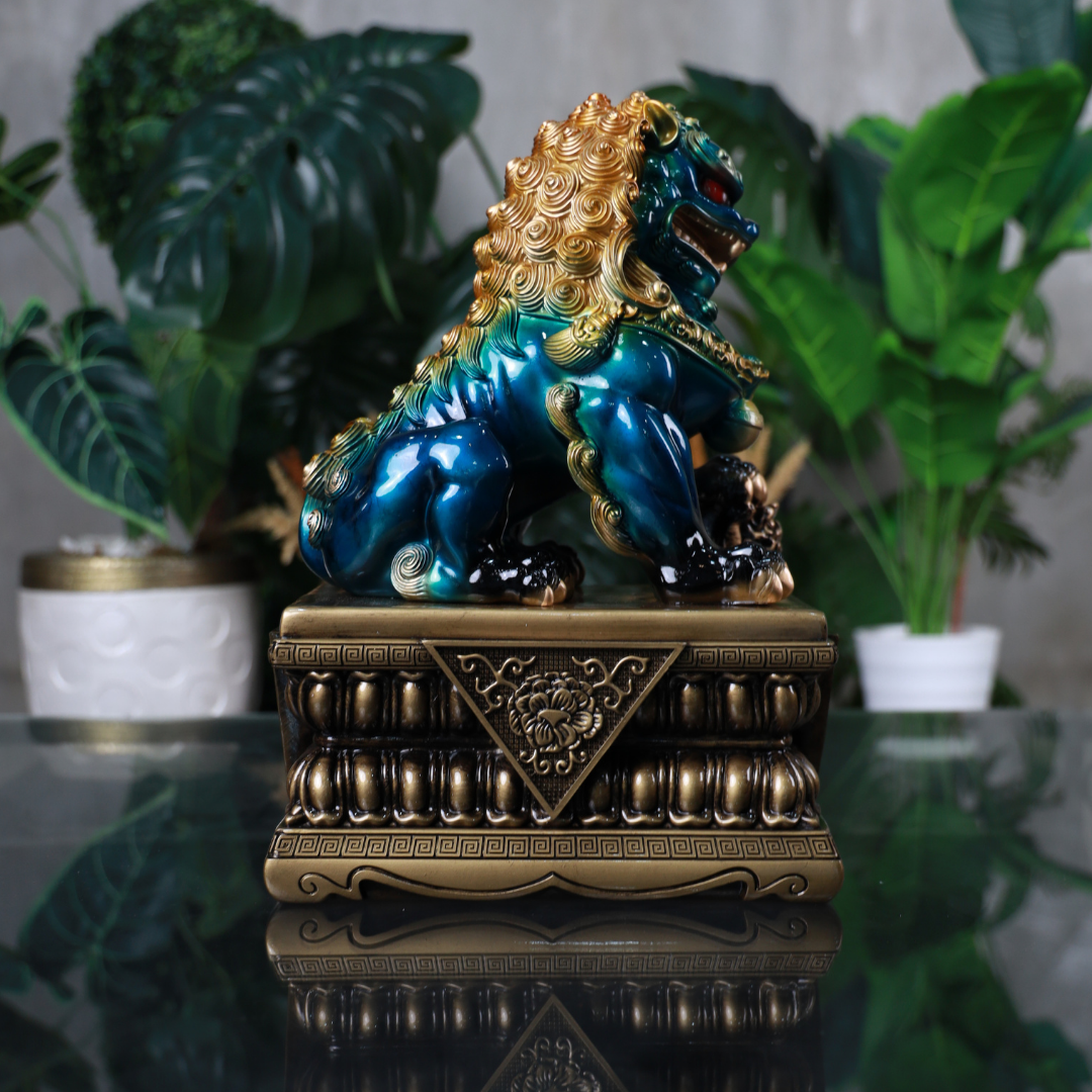 Celestial Blue Foo Dogs of the Imperial Gate 31cm