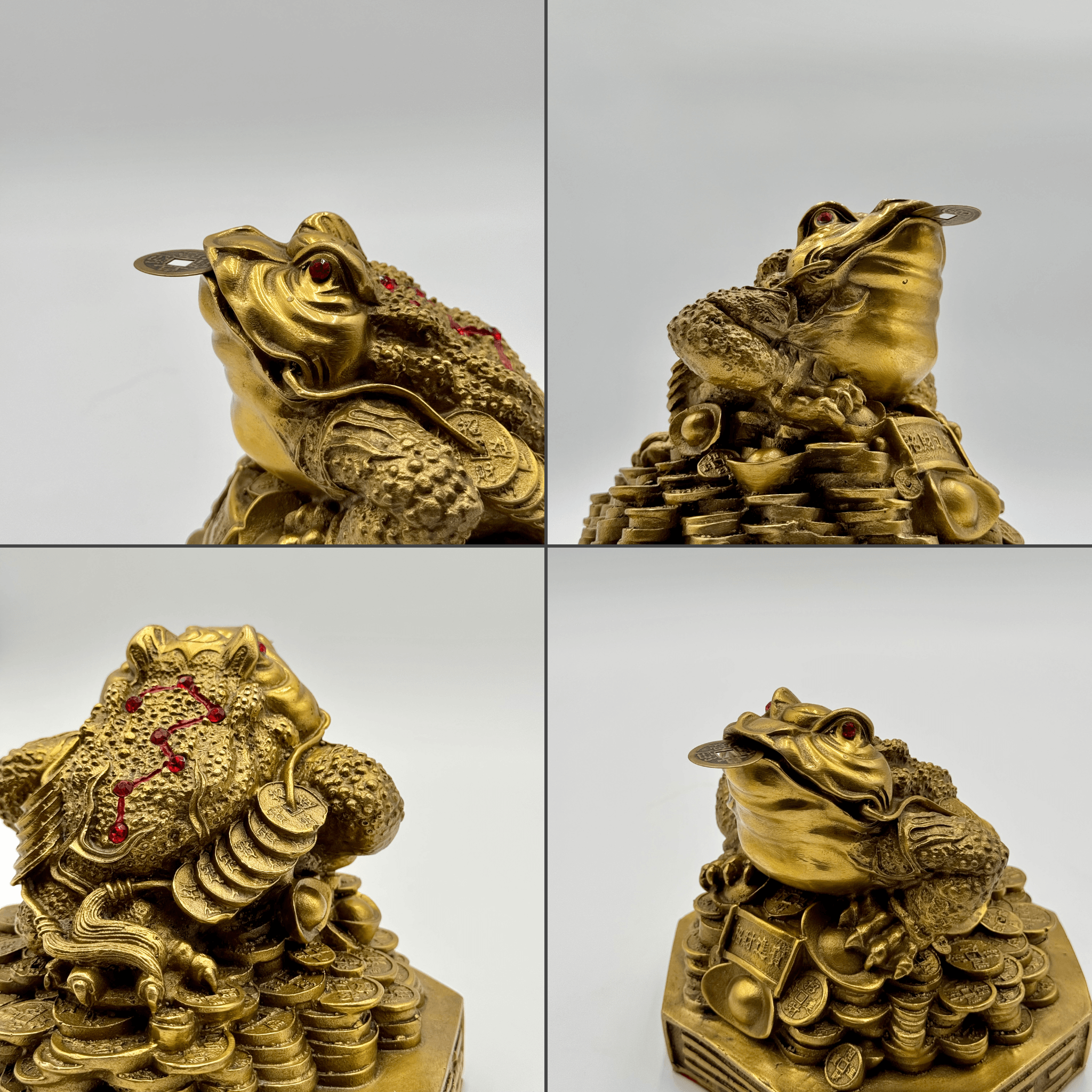 Super Wealth Brass Money Frog 15cm Default Title - Feng Shui Charms - Royal Dragon Decor Philippines