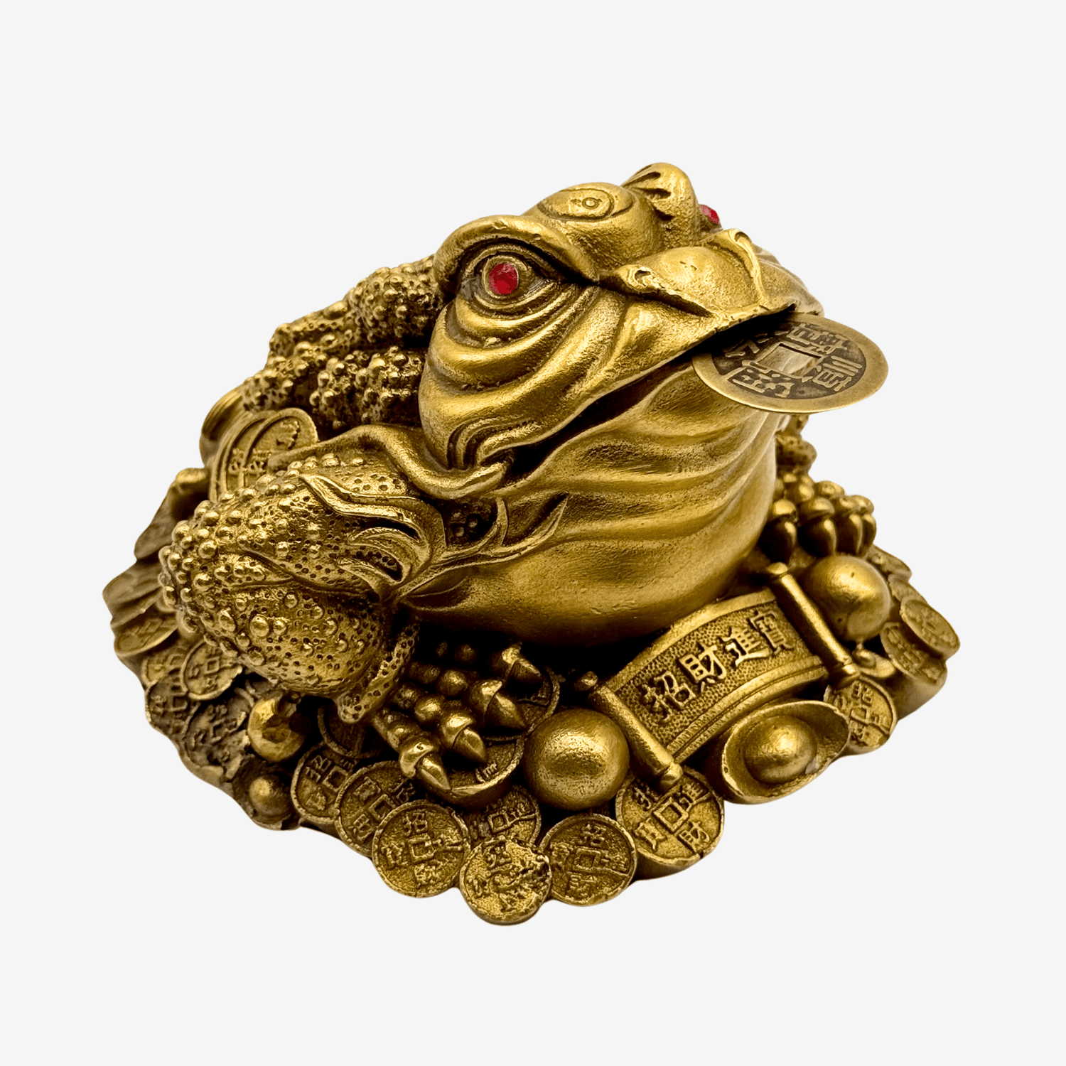 The Little Metal Money Frog Brass 12cm Default Title - Feng Shui Charms - Royal Dragon Decor Philippines