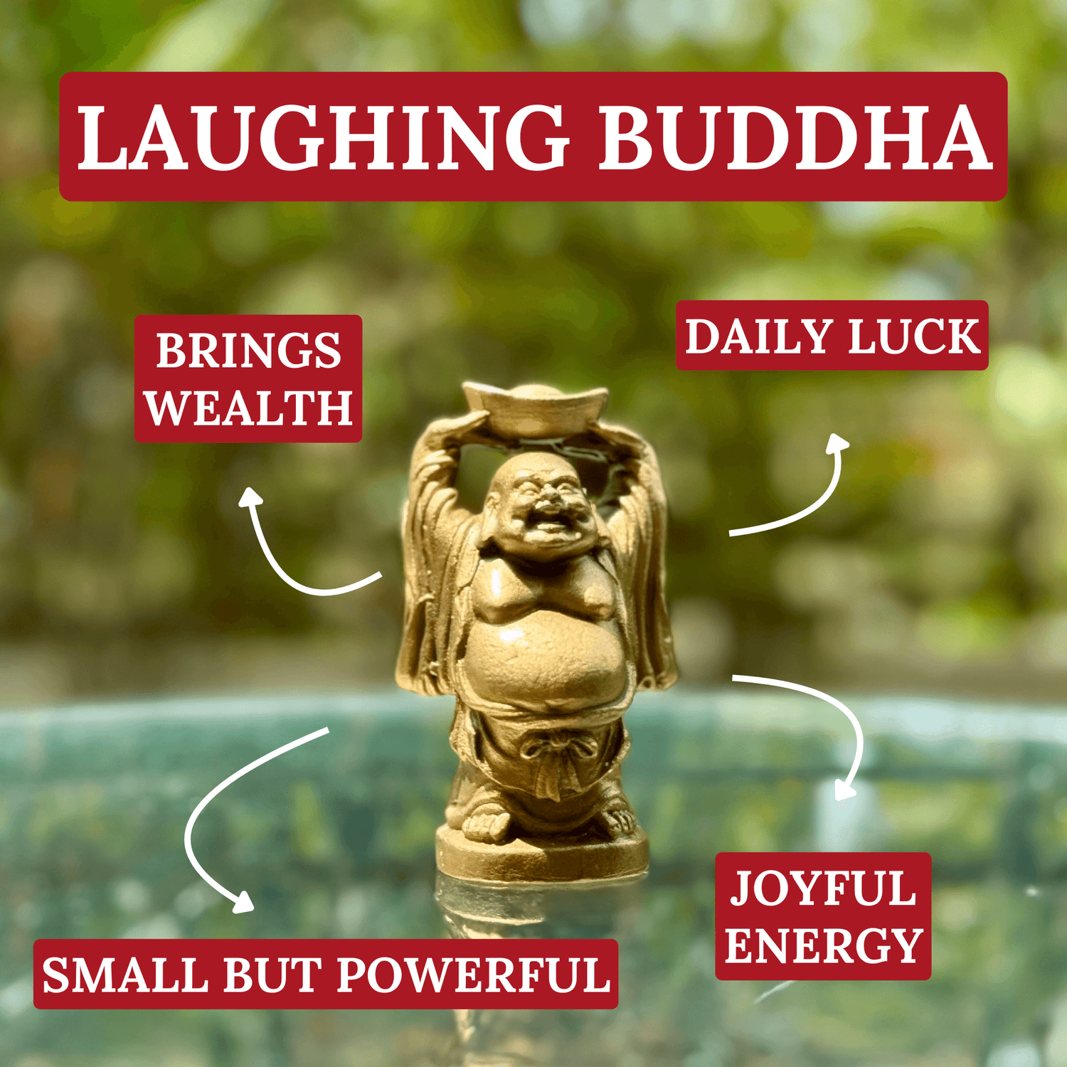 Mini Brass Buddha of Good Riches 10cm Default Title - Feng Shui Charms - Royal Dragon Decor Philippines