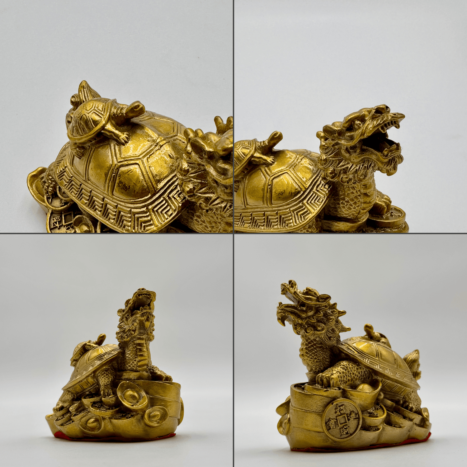 Brass Dragon Turtle of Lasting Fortune 12cm Default Title - Feng Shui Charms - Royal Dragon Decor Philippines
