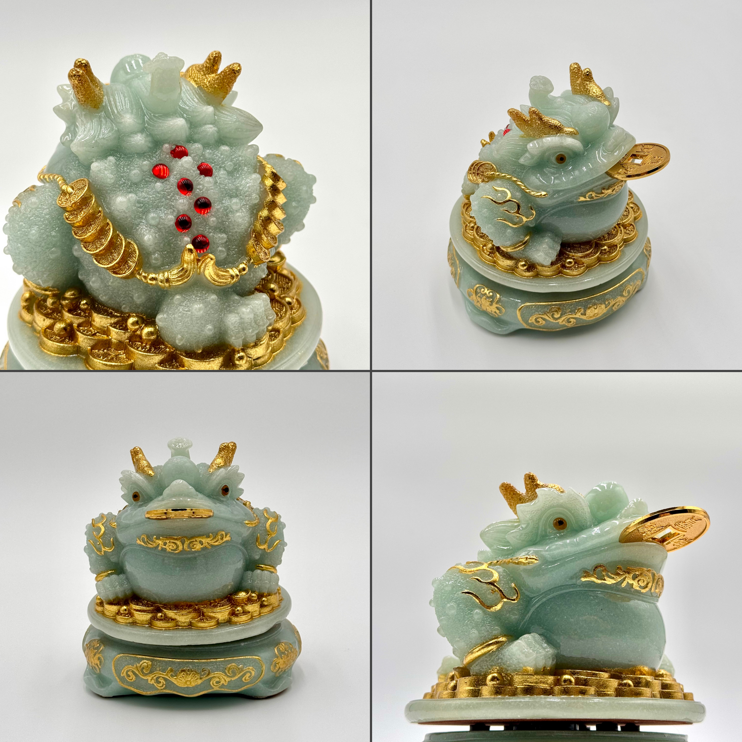 Beautiful & Lucky Ice Jade Money Frog 15cm Default Title - Feng Shui Charms - Royal Dragon Decor Philippines
