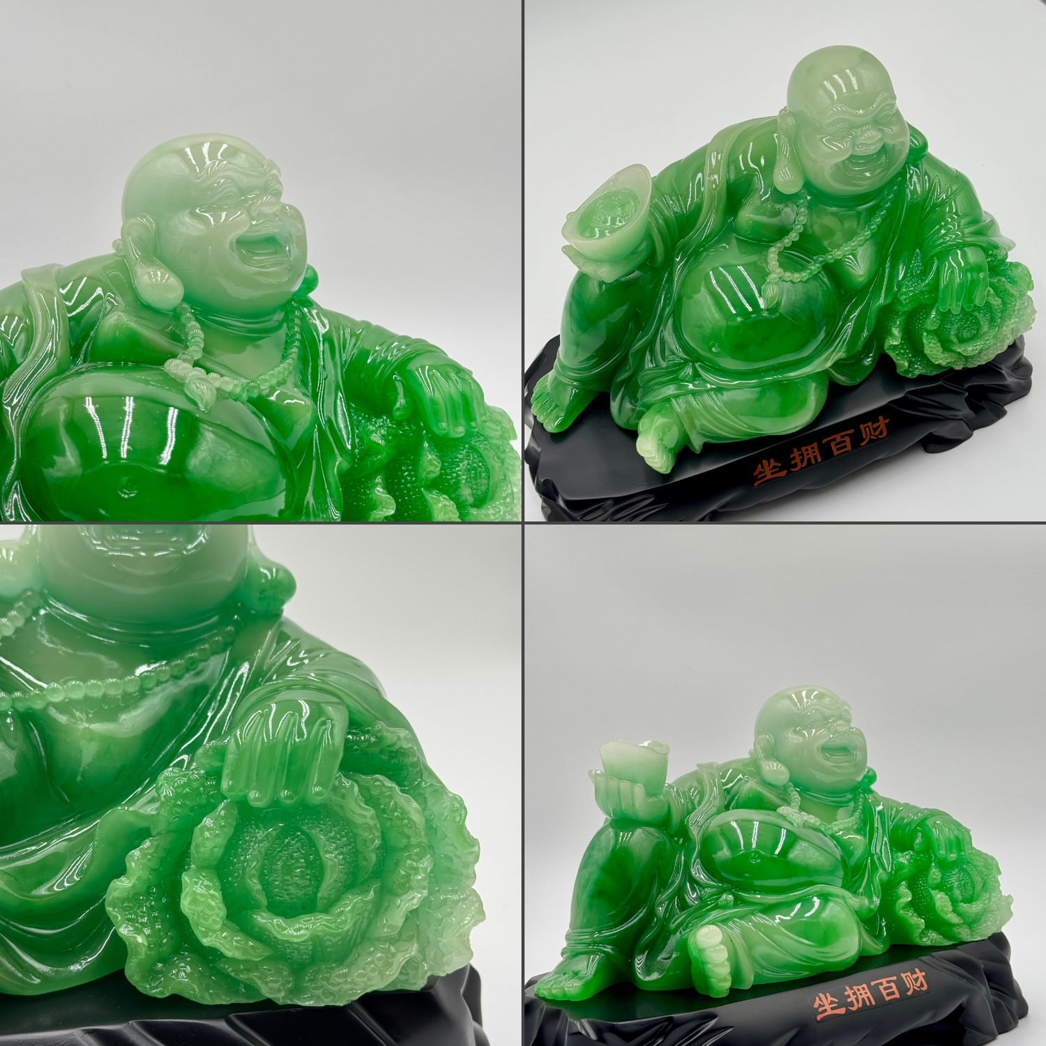 Serene in Green Jade Reclining Buddha 33cm Default Title - Feng Shui Charms - Royal Dragon Decor Philippines