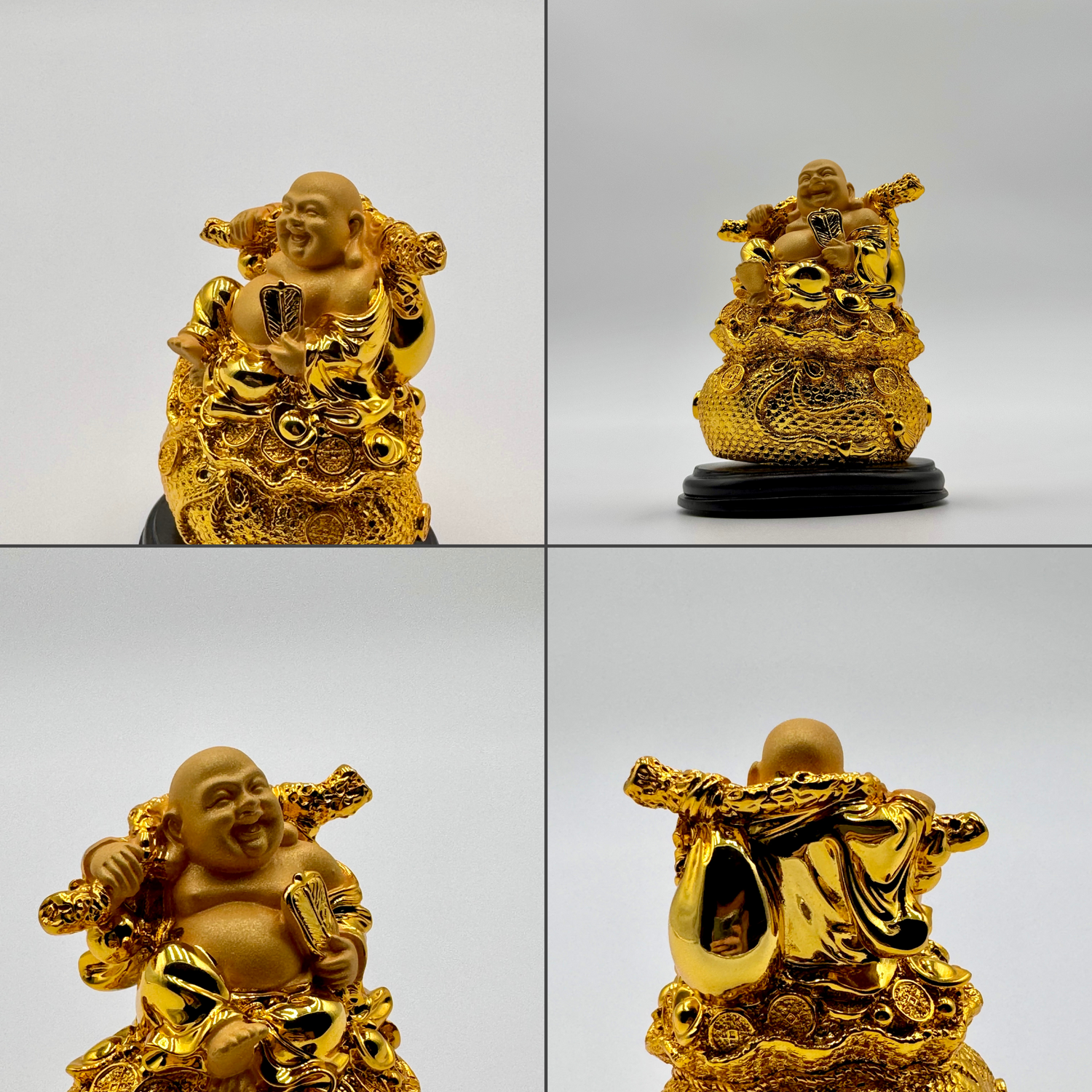 Golden Smiles Laughing Buddha for Luck 11cm Default Title - Feng Shui Charms - Royal Dragon Decor Philippines