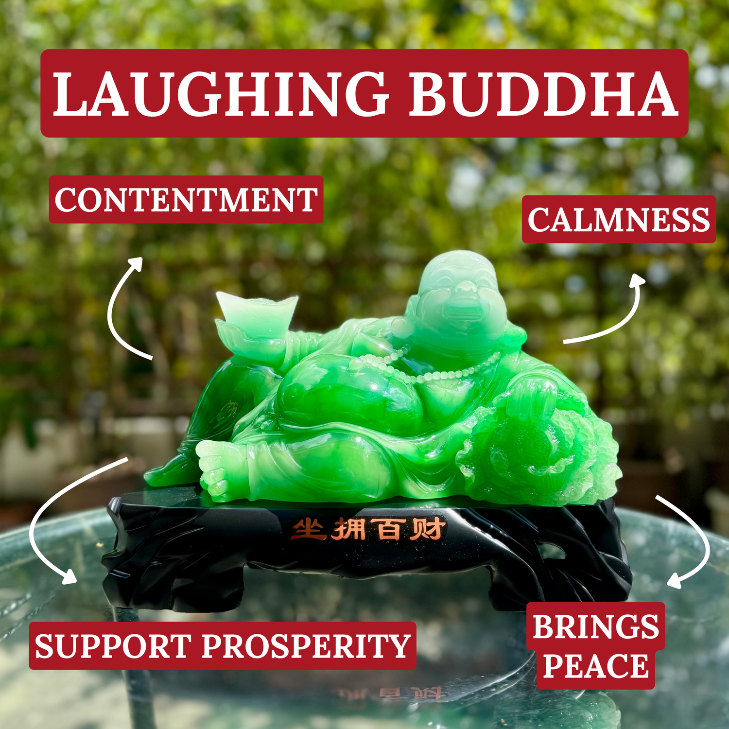 Serene in Green Jade Reclining Buddha 33cm Default Title - Feng Shui Charms - Royal Dragon Decor Philippines