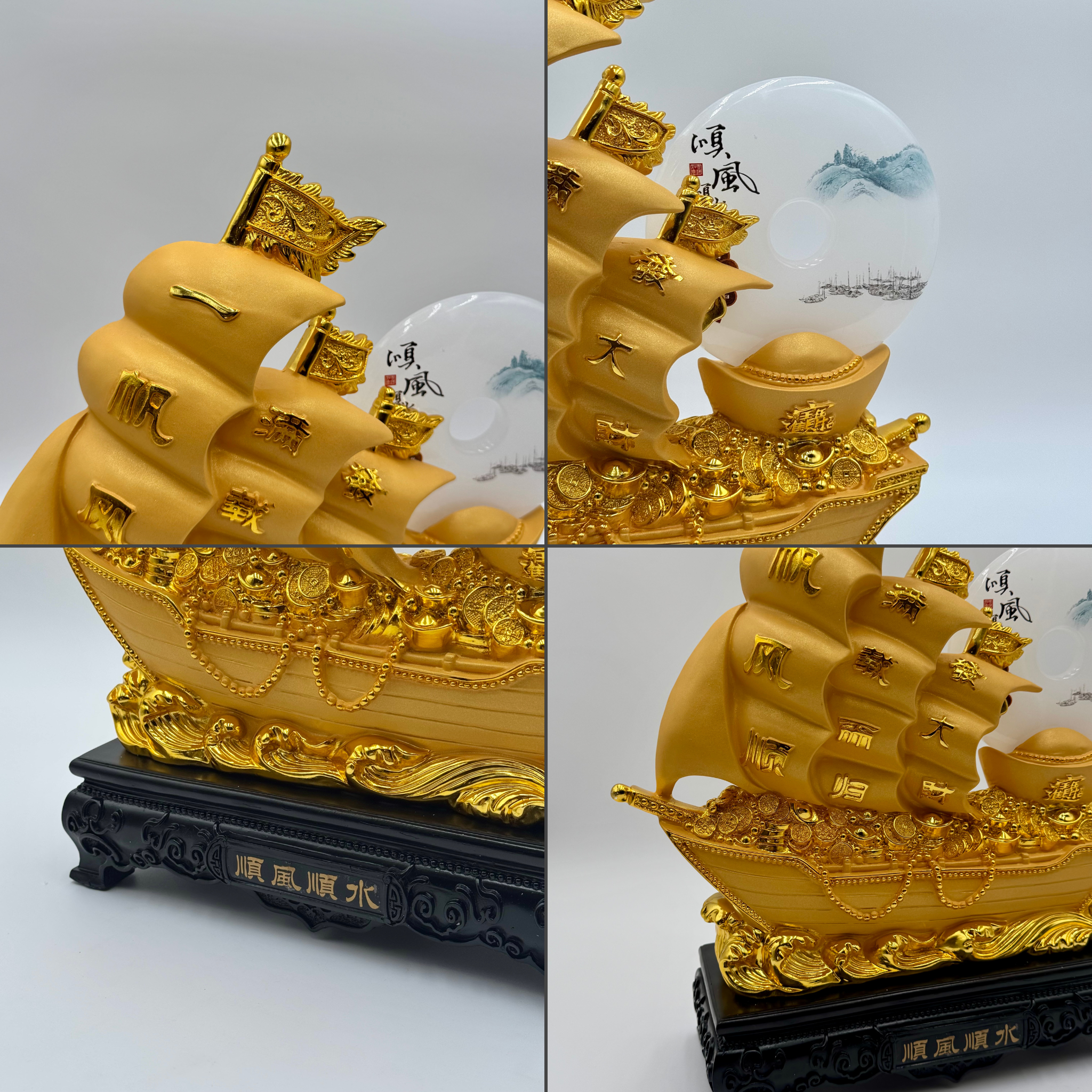 Venture For Gold & Glory Wealth Ship 39cm Default Title - Feng Shui Charms - Royal Dragon Decor Philippines