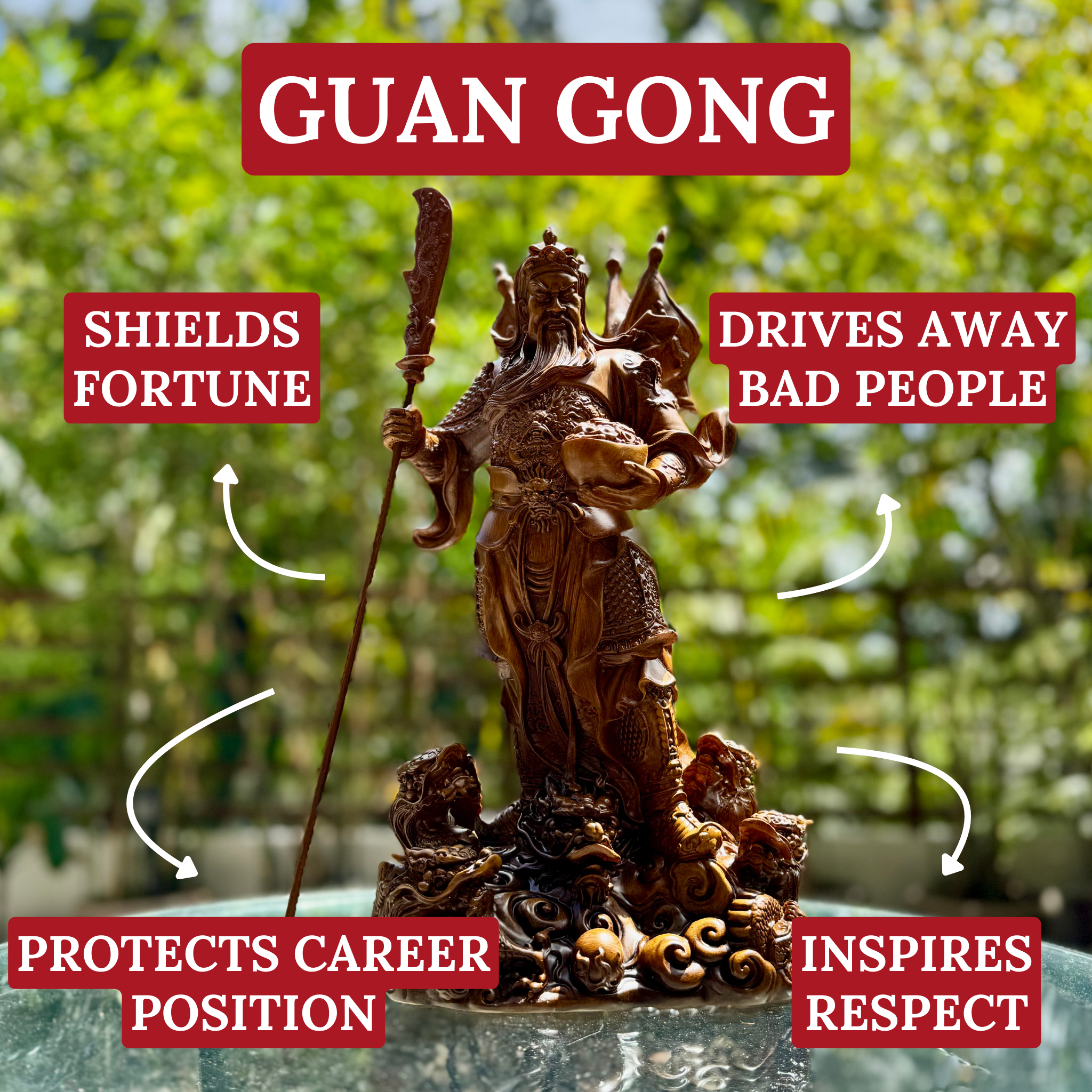 General Guan Gong the Protector 47cm Default Title - Feng Shui Charms - Royal Dragon Decor Philippines