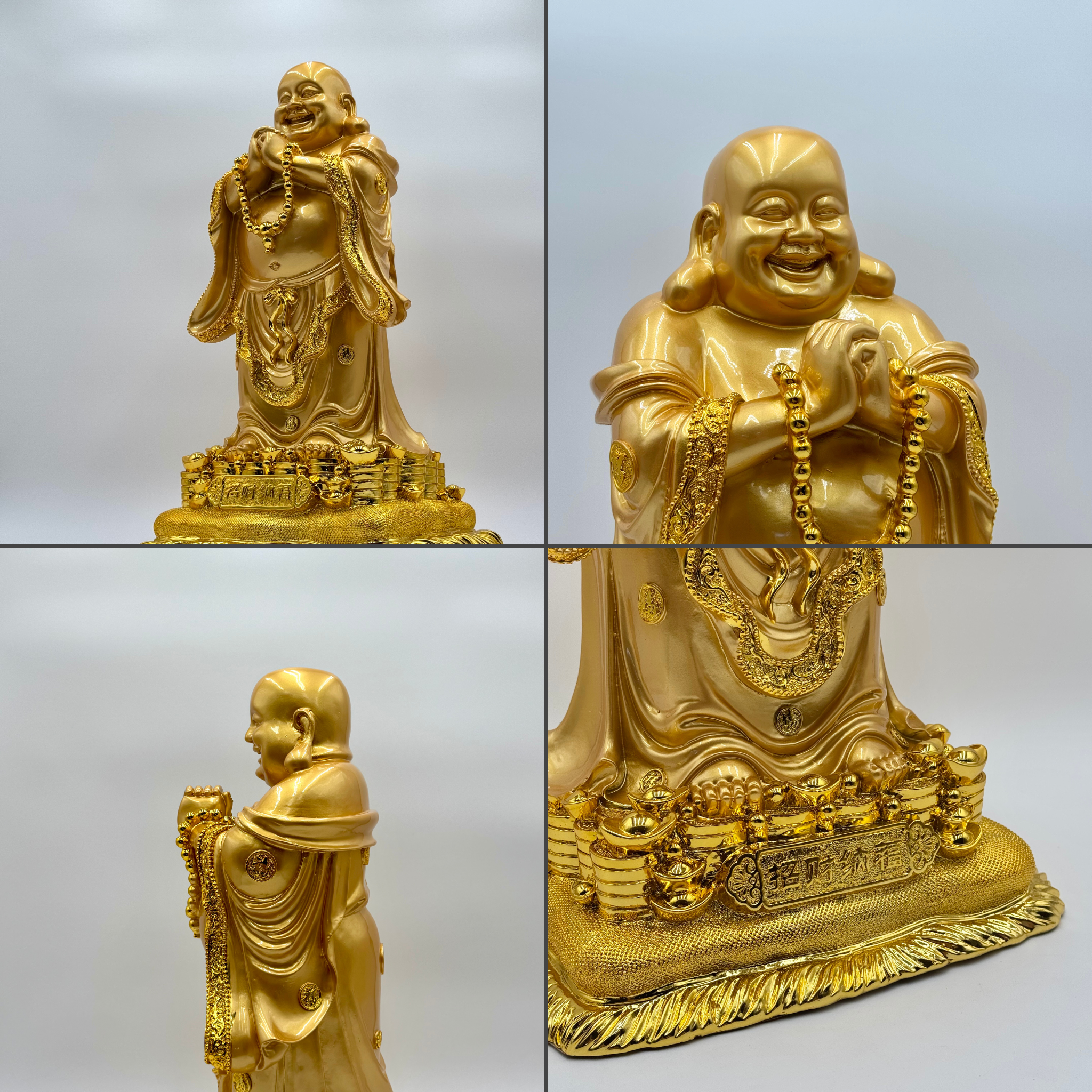 Tower of Gold Wealth Standing Buddha 46cm Default Title - Feng Shui Charms - Royal Dragon Decor Philippines
