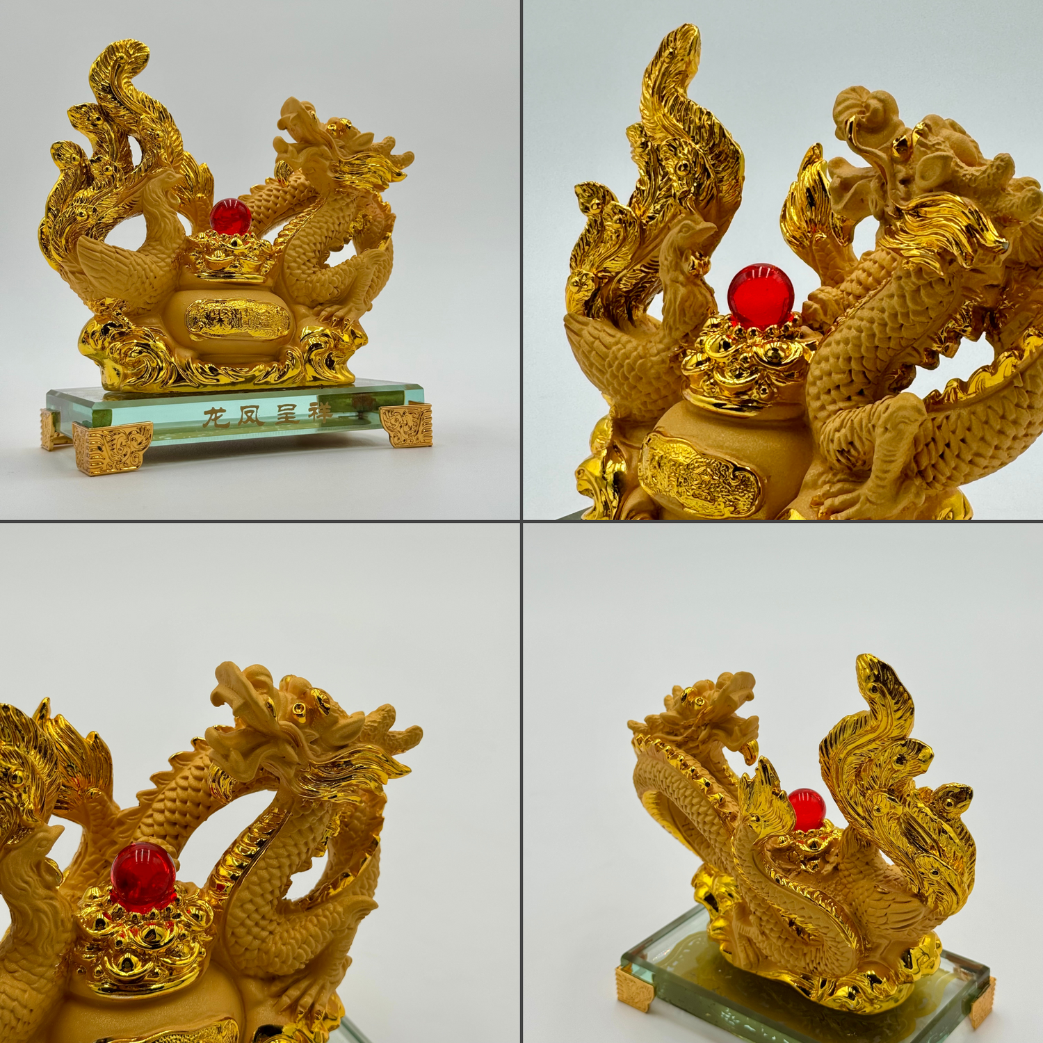Majestic Power Couple Dragon & Phoenix 15cm Default Title - Feng Shui Charms - Royal Dragon Decor Philippines