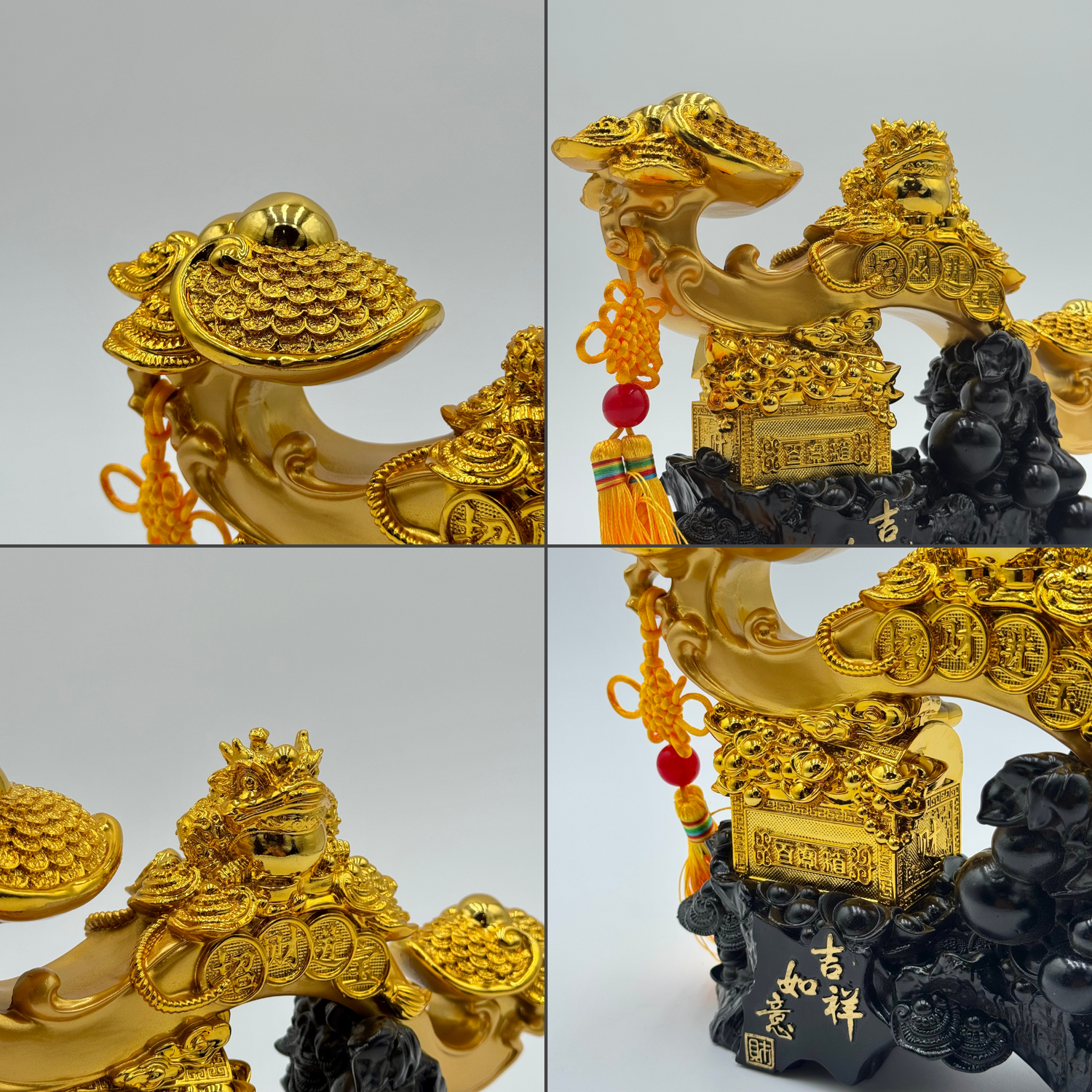 Golden Ru Yi of Power and Command 29cm Default Title - Feng Shui Charms - Royal Dragon Decor Philippines