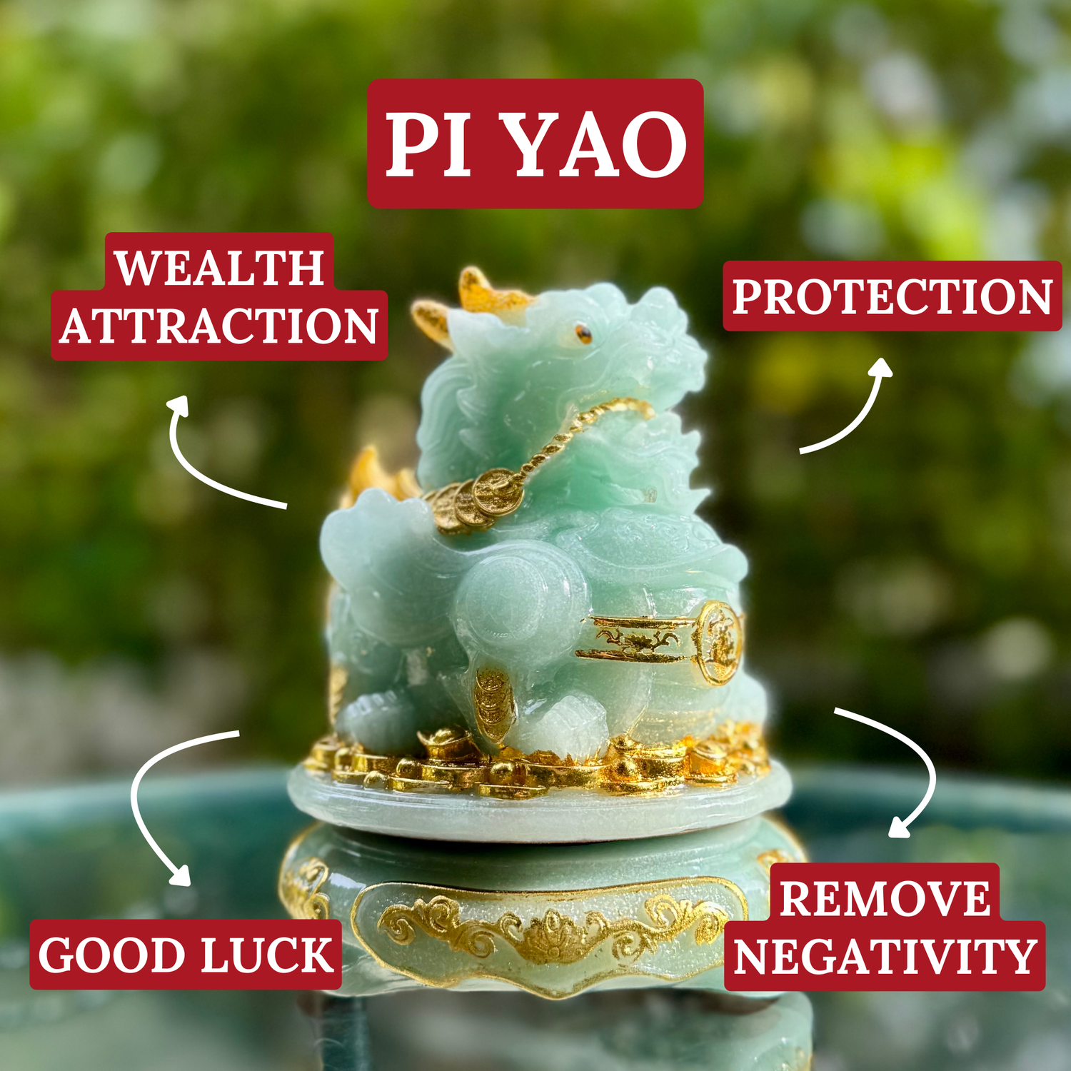 Jade Pi Yao Defender of Riches 17cm Default Title - Feng Shui Charms - Royal Dragon Decor Philippines